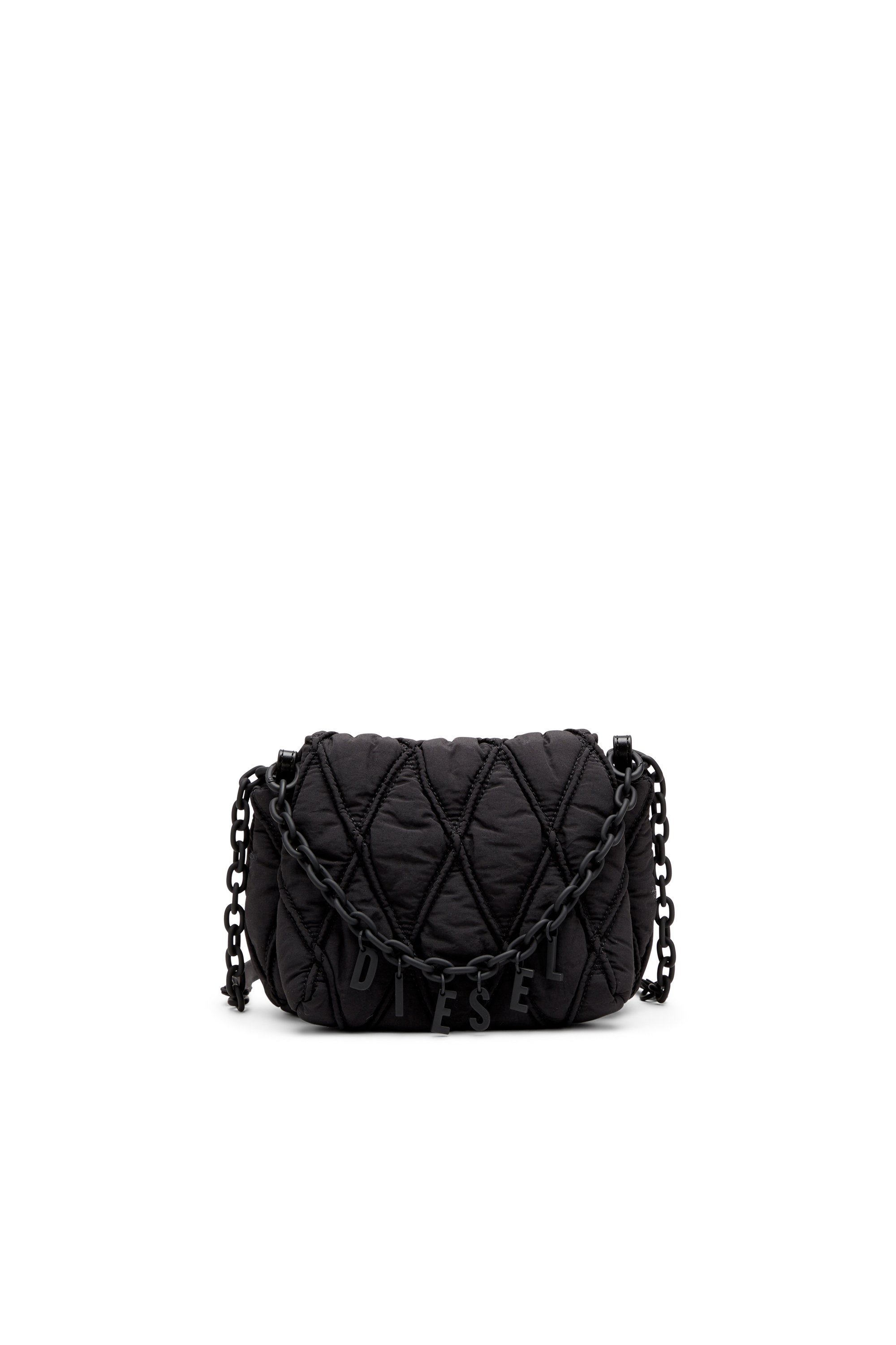 Diesel - CHARM-D SHOULDER S, Charm-D S-Petit sac à bandoulière en nylon matelassé Femme in Noir - 1