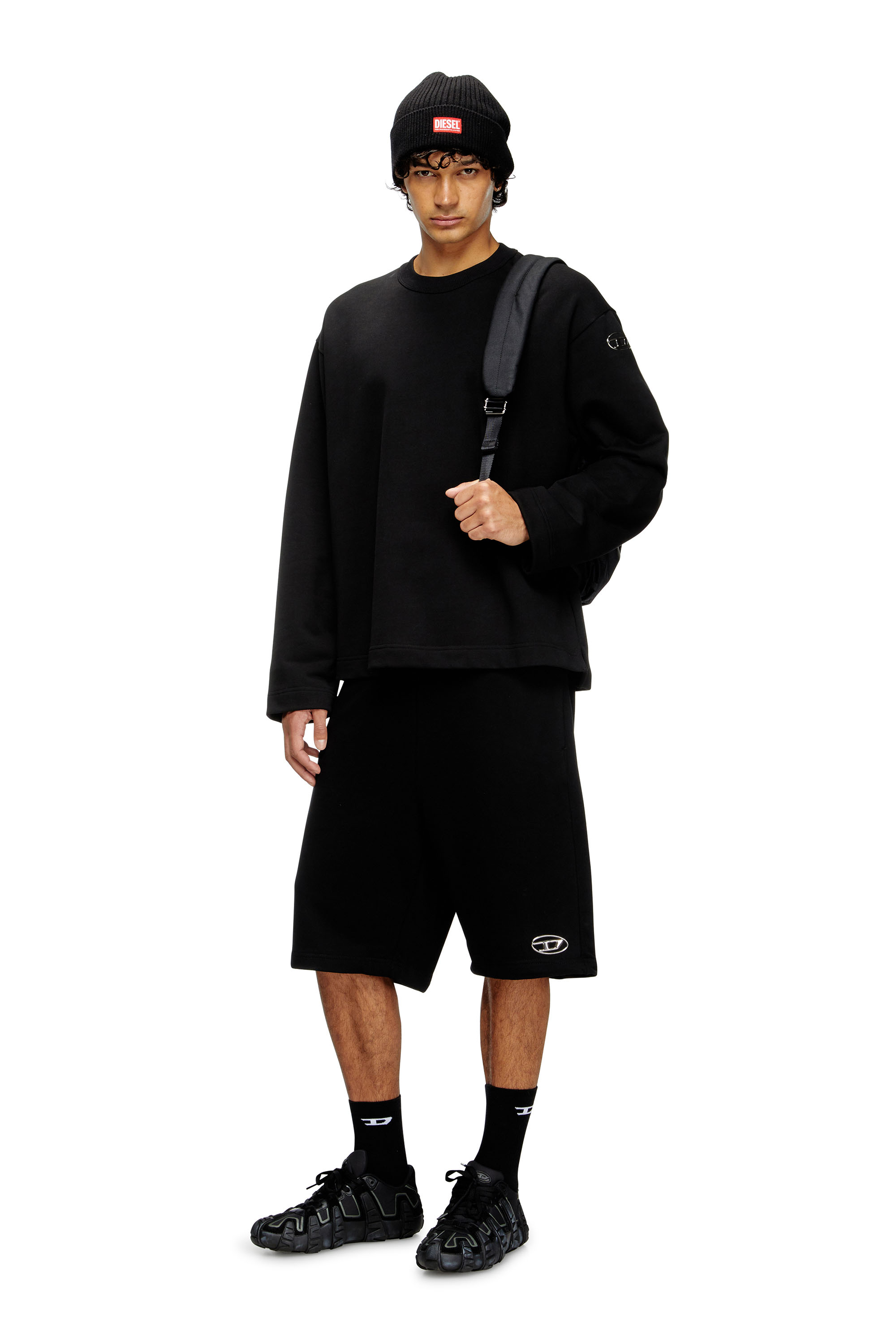 Diesel - S-MACSIS-OD, Herren Sweatshirt mit Metallic-Logo in Schwarz - 2