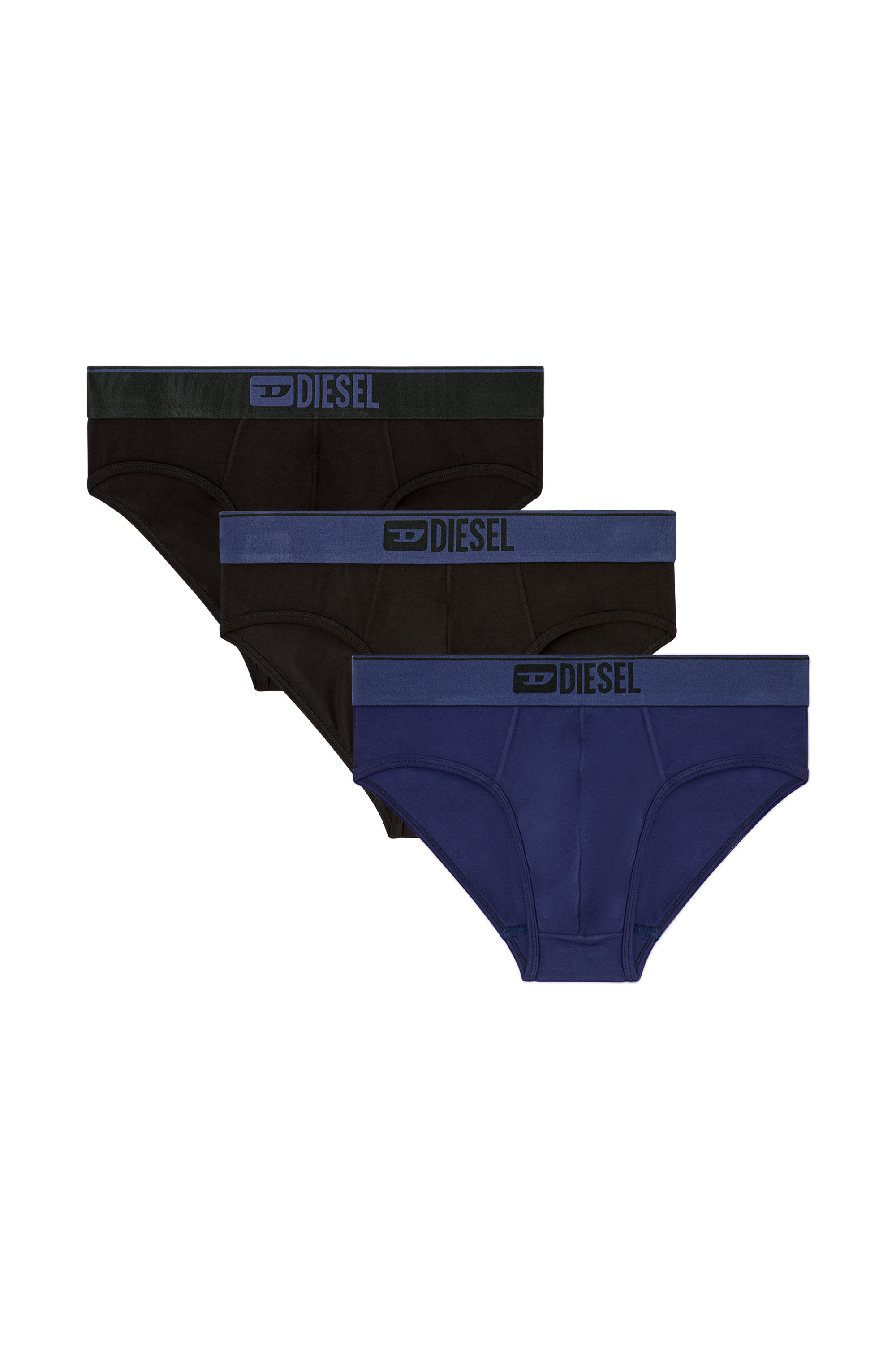 Diesel - UMBR-ANDRETHREEPACK, Set di tre slip tinta unita con logo Uomo in Multicolor - 1