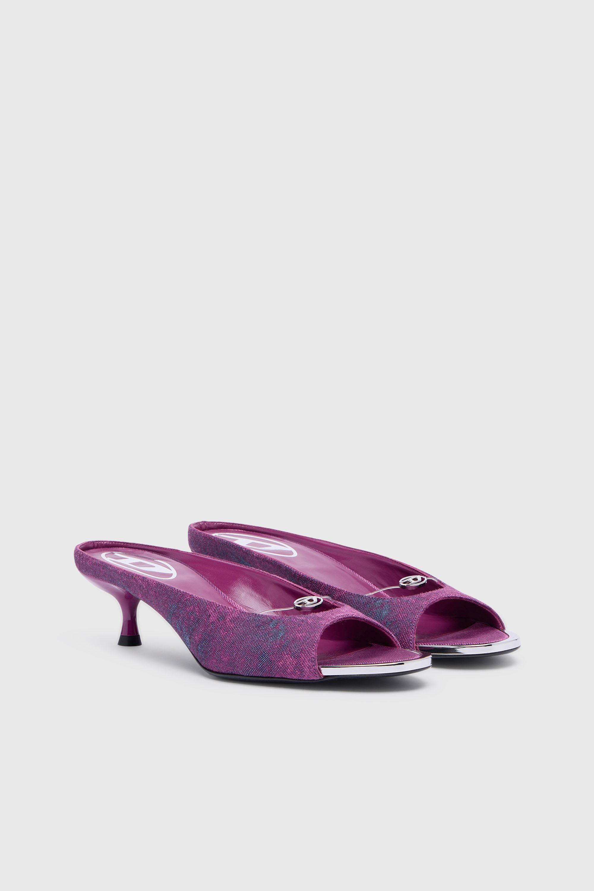 Diesel - D-DIAM'S-SA-40, Woman's D-Diam's-Low denim mule with floating Oval D in Violet - 2