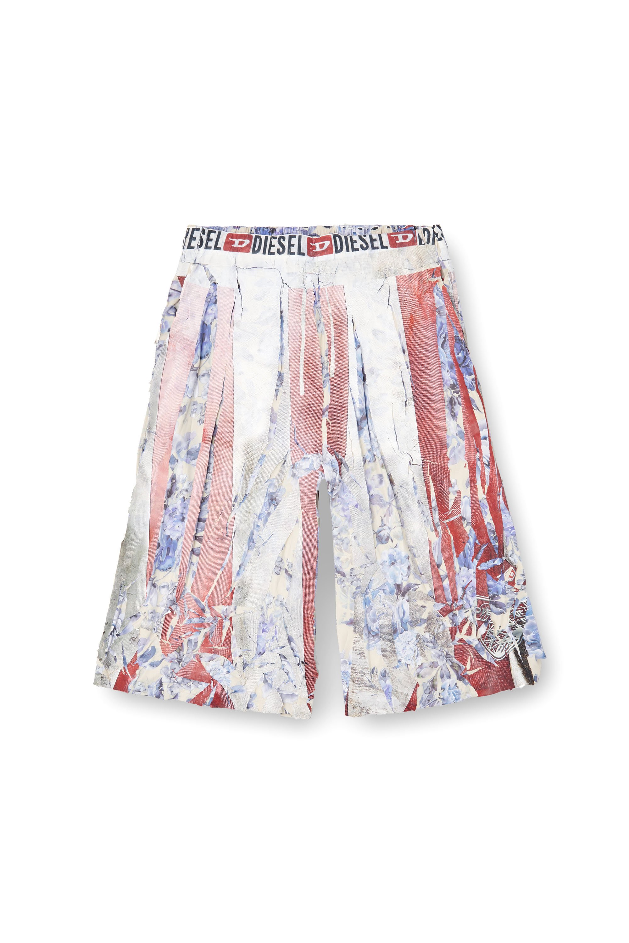 Diesel - P-HELGE, Short floreale con stampa spezzata Unisex in Multicolor - 3