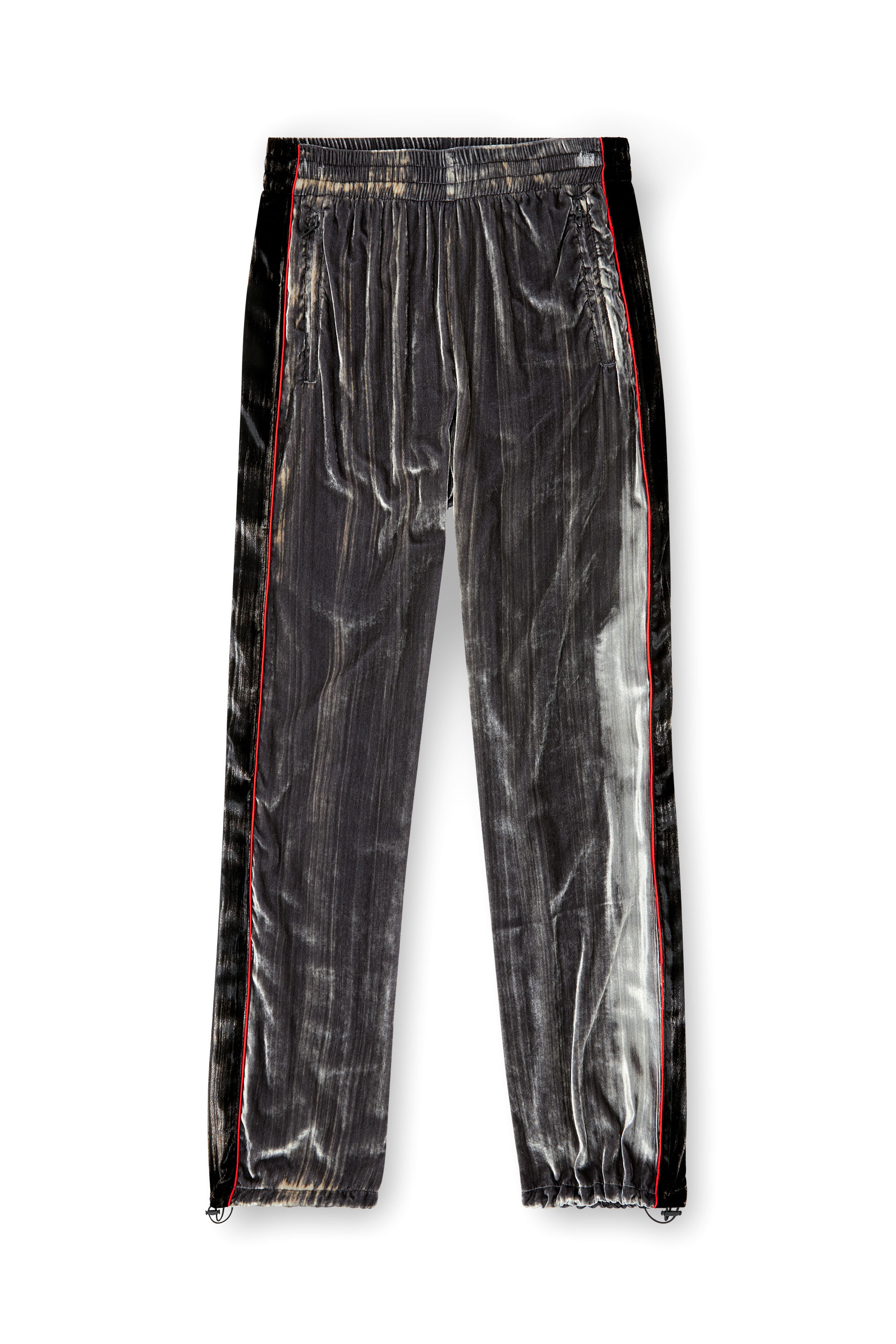 Diesel - P-HAY-FEM, Pantaloni tuta in velluto di seta distressed Donna in ToBeDefined - 3