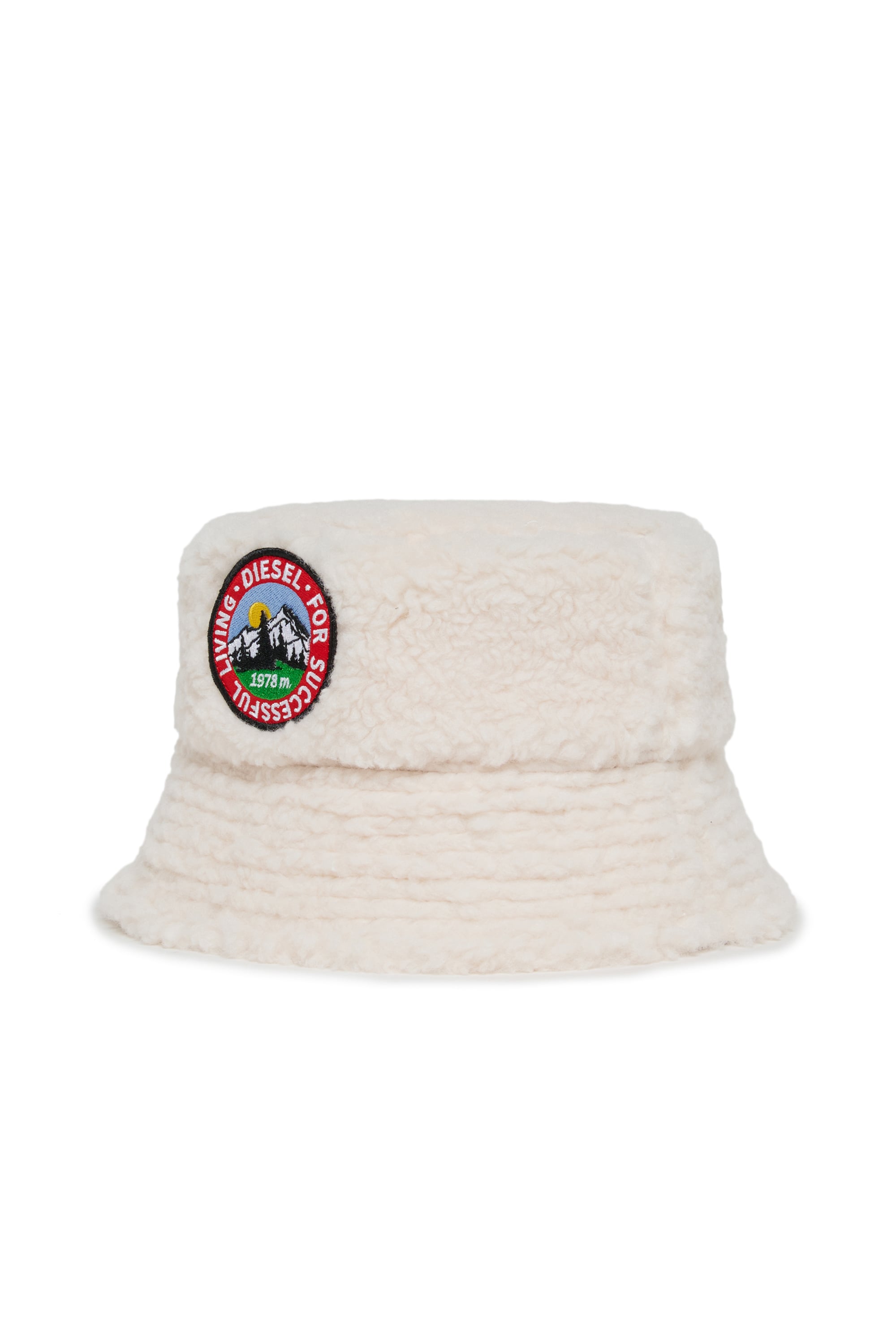 Diesel - FBONT, Bob bucket hat en tissu peluche doux Mixte in Blanc - 1