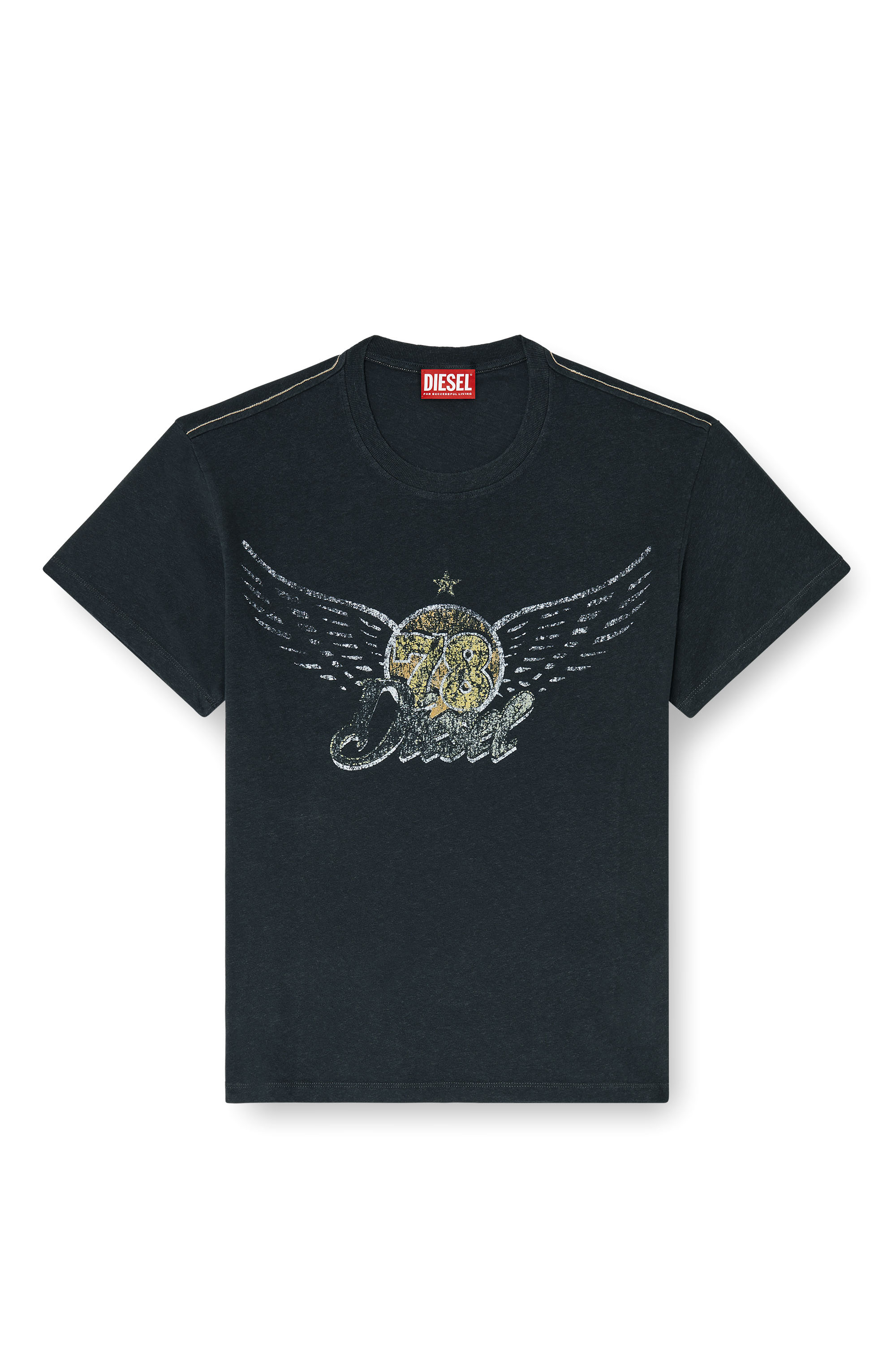 Diesel - T-GERIO-A, Herren T-Shirt aus Baumwolle-Hanf mit Konzertgrafik in Schwarz - 3