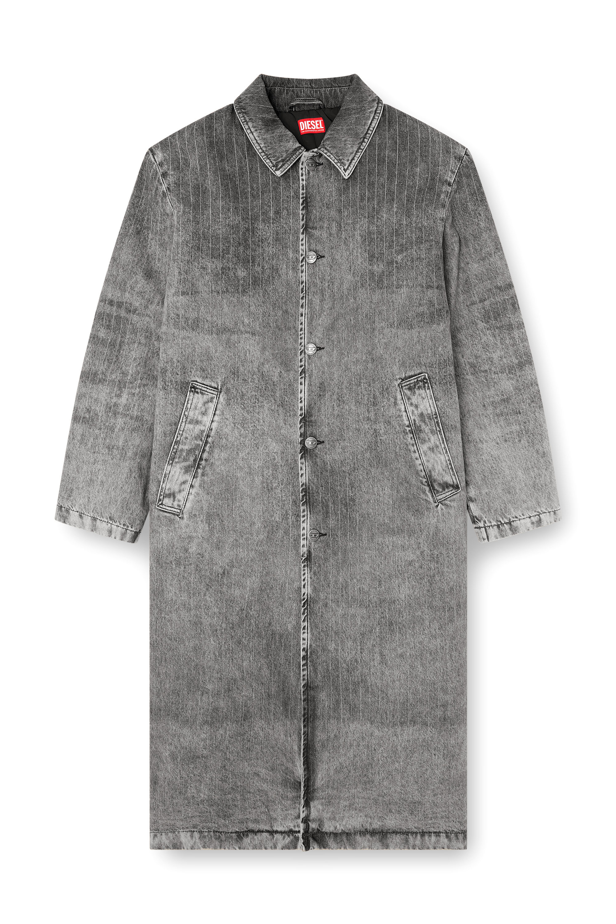 Diesel - D-JACK-S1, Manteau tailleur en denim à rayures Homme in Gris - 3