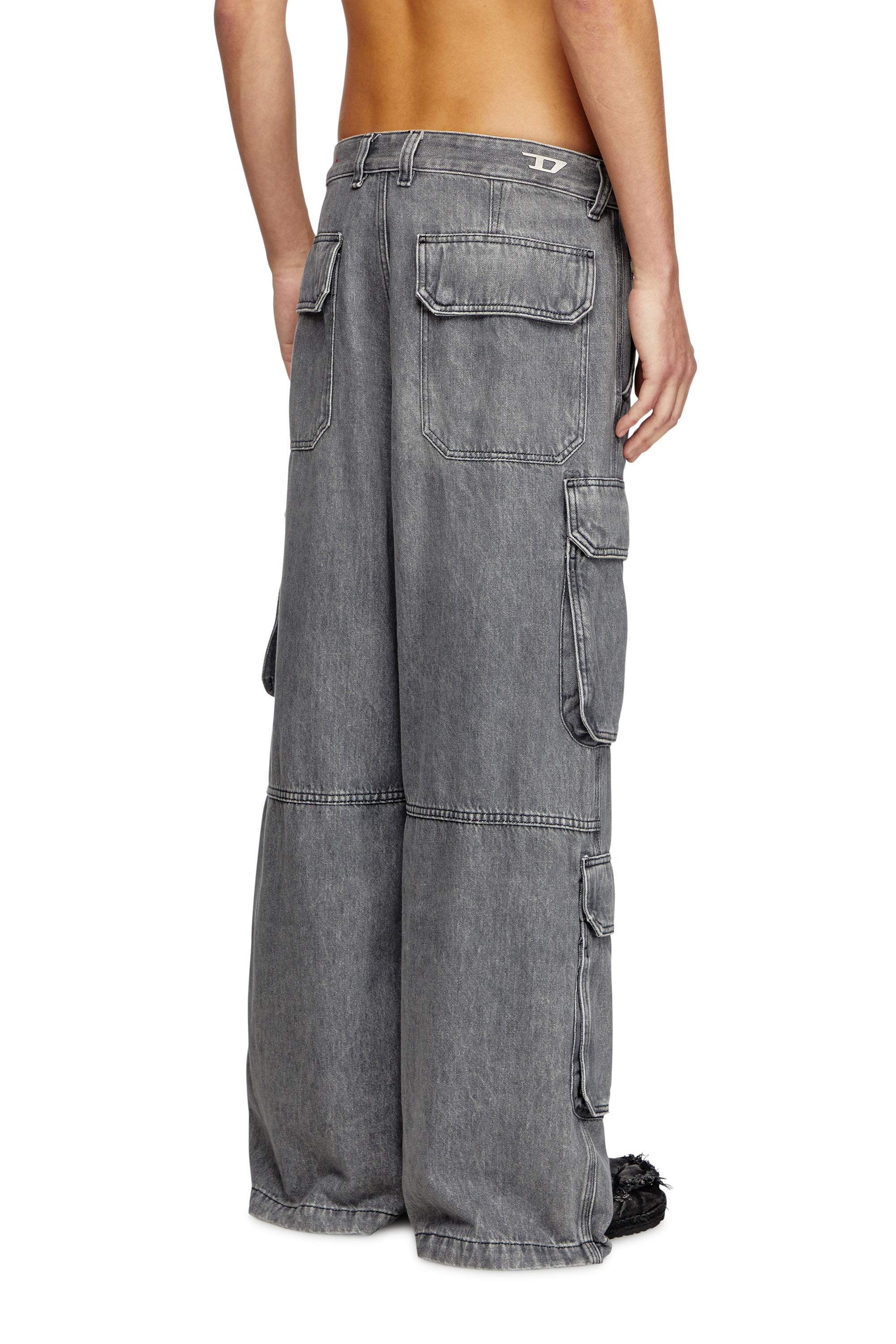 Diesel - Relaxed Jeans D-Touch 0DCBE Homme, Gris Clair - Image 4