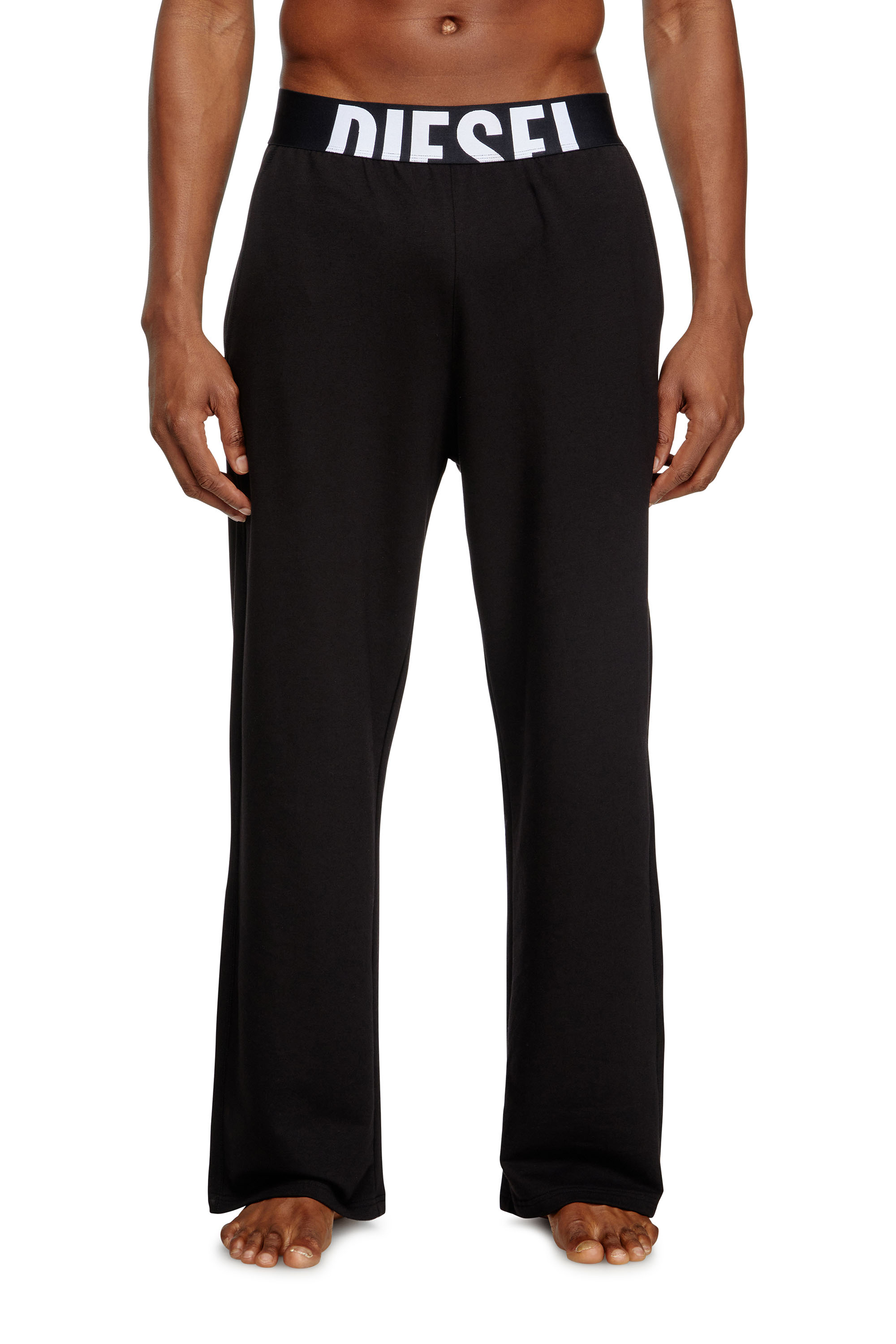 Diesel - NOLAN-D-POP, Pantaloni pigiama con logo tagliato Uomo in Nero - 1