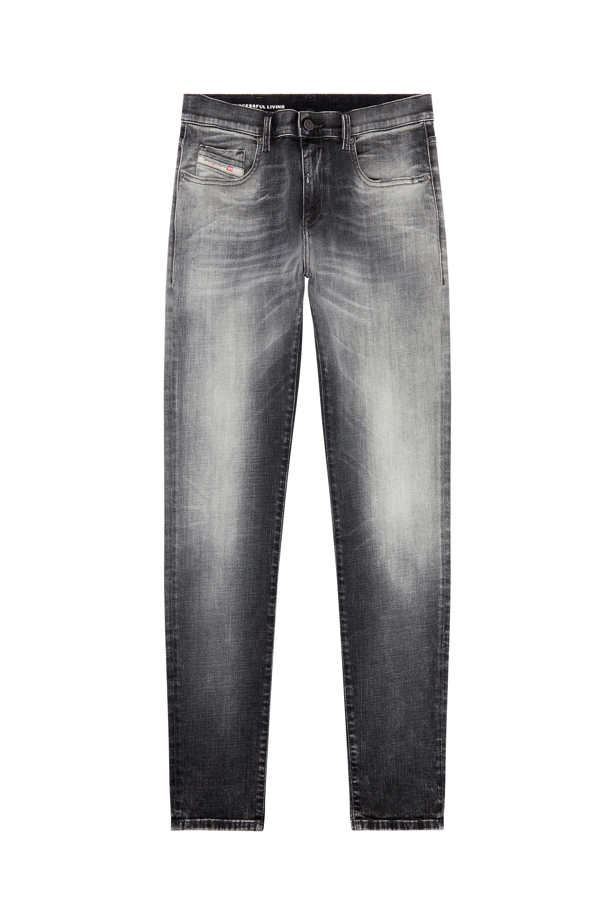 Diesel - Slim Jeans 2019 D-Strukt 09G88, Nero/Grigio scuro - Image 5