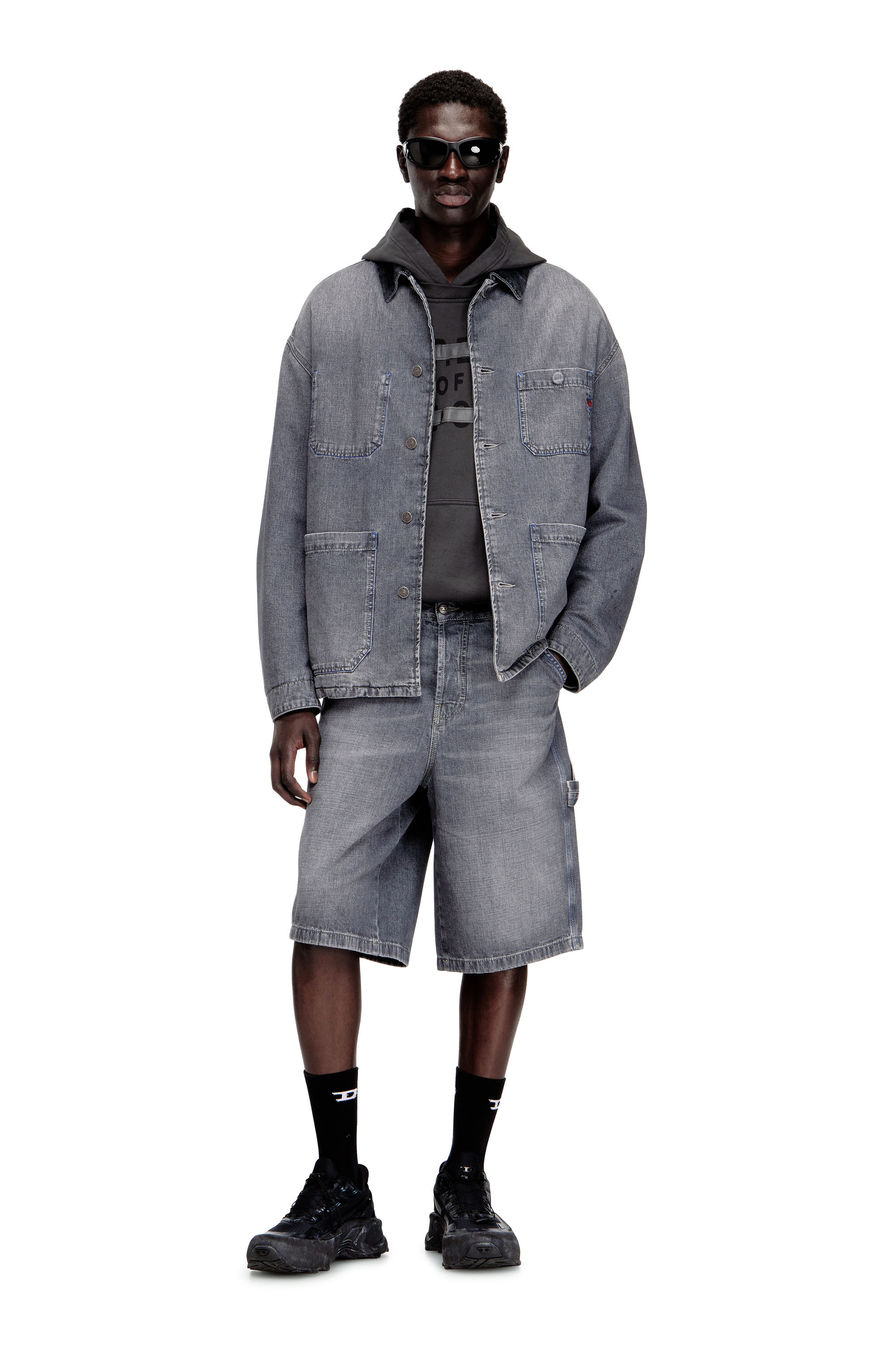 Diesel - D-LIVERY-W-SHORT, Herren Locker geschnittene Jeansshorts in Grau - 2