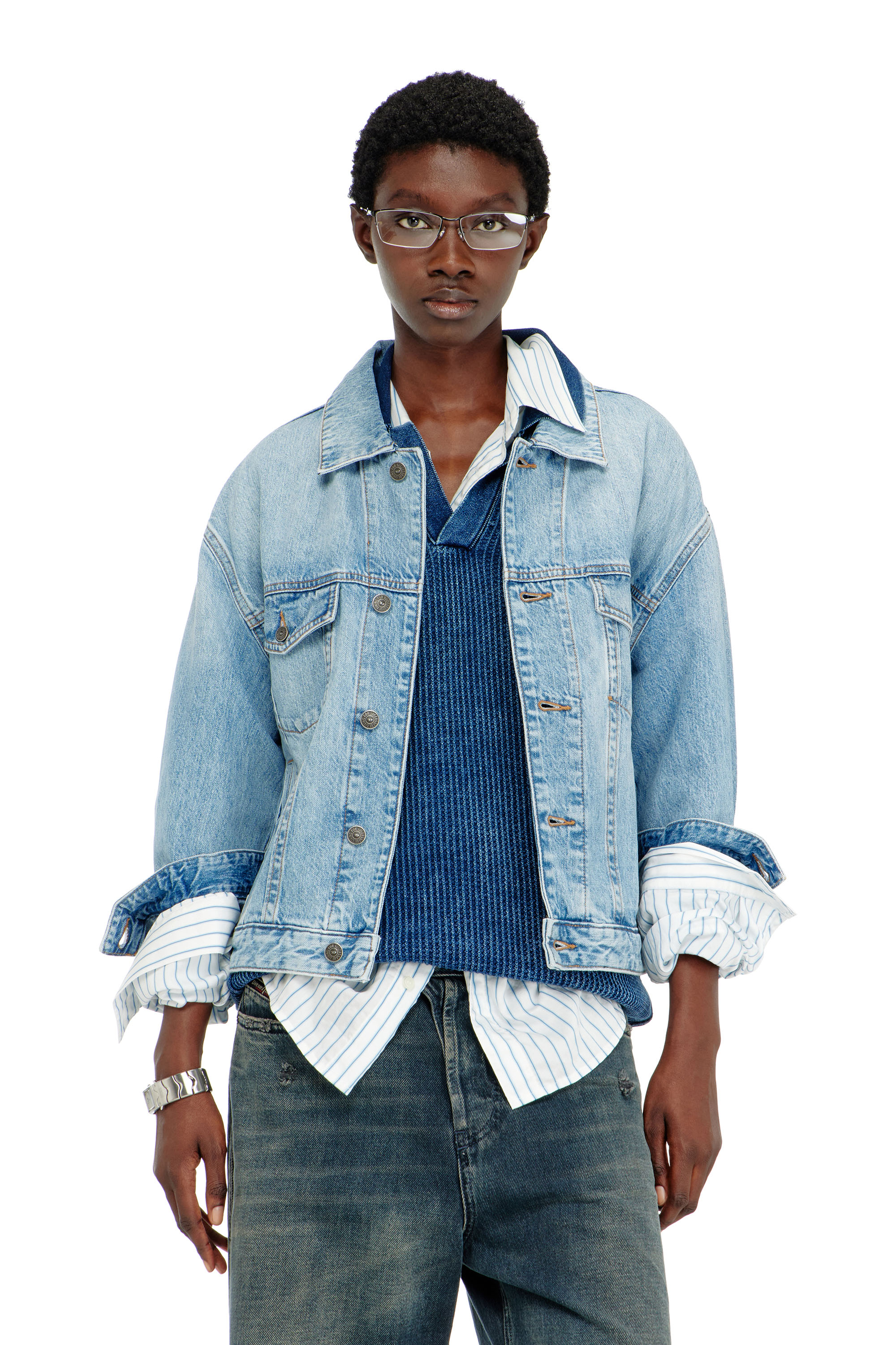 Diesel - D-RANGER, Veste trucker en denim Mixte in Bleu - 3
