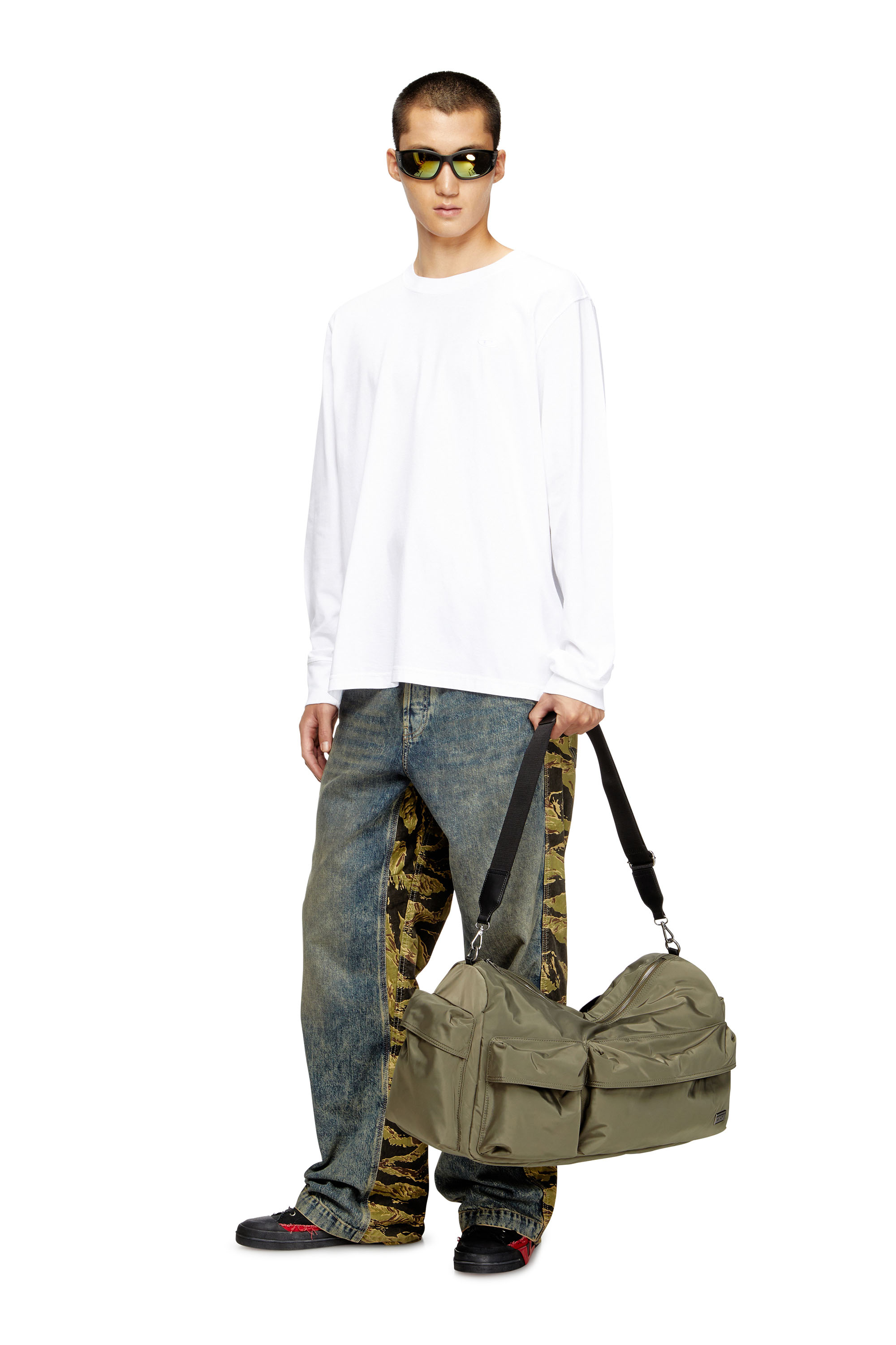 Diesel - MULTI-PKTS DUFFLE X, Unisex Multi-Pkts-Multipocket-Utility-Seesack in Armeegrün - 6