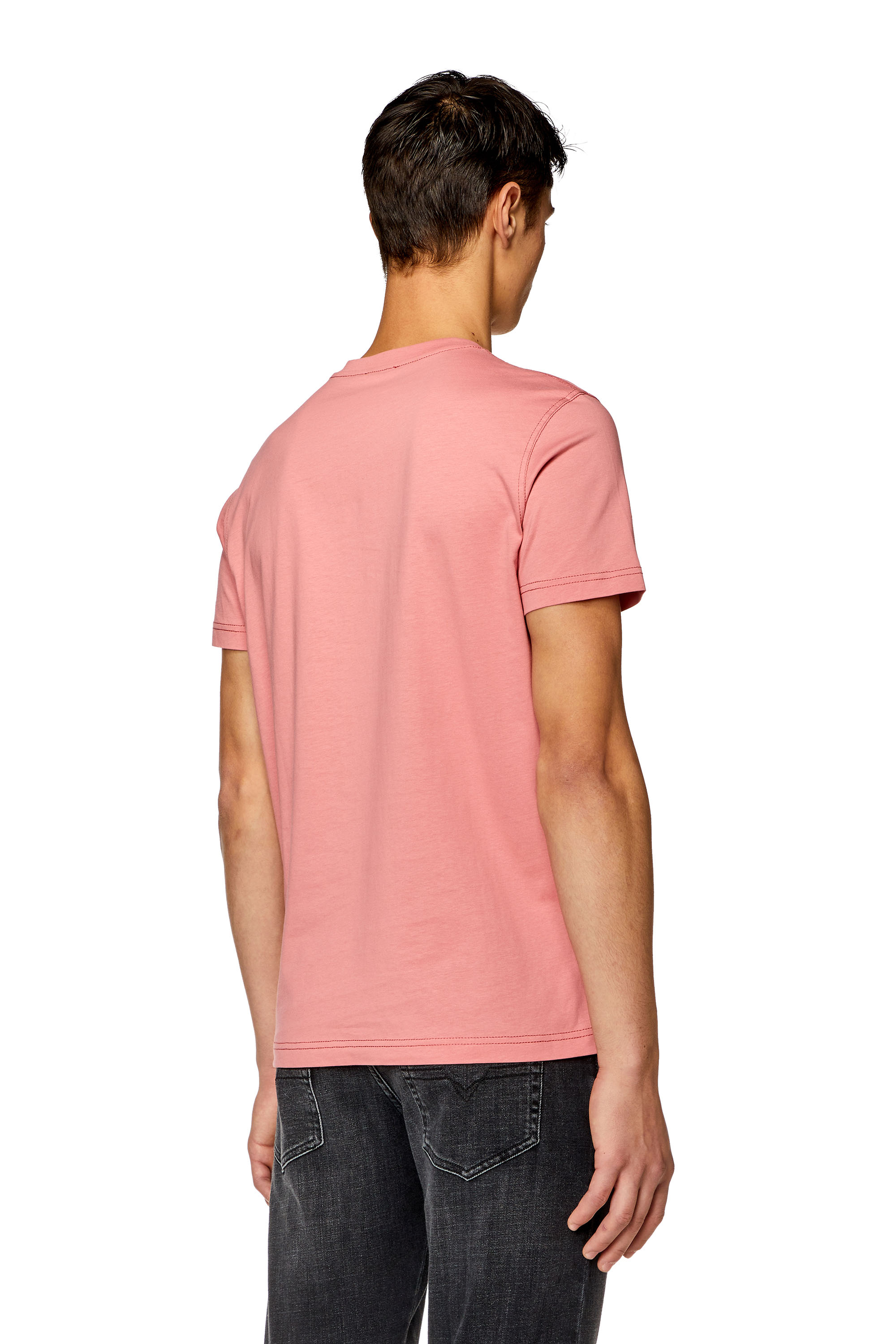 Diesel - T-DIEGOR-K70, T-shirt avec logo glitch Homme in Rose - 3