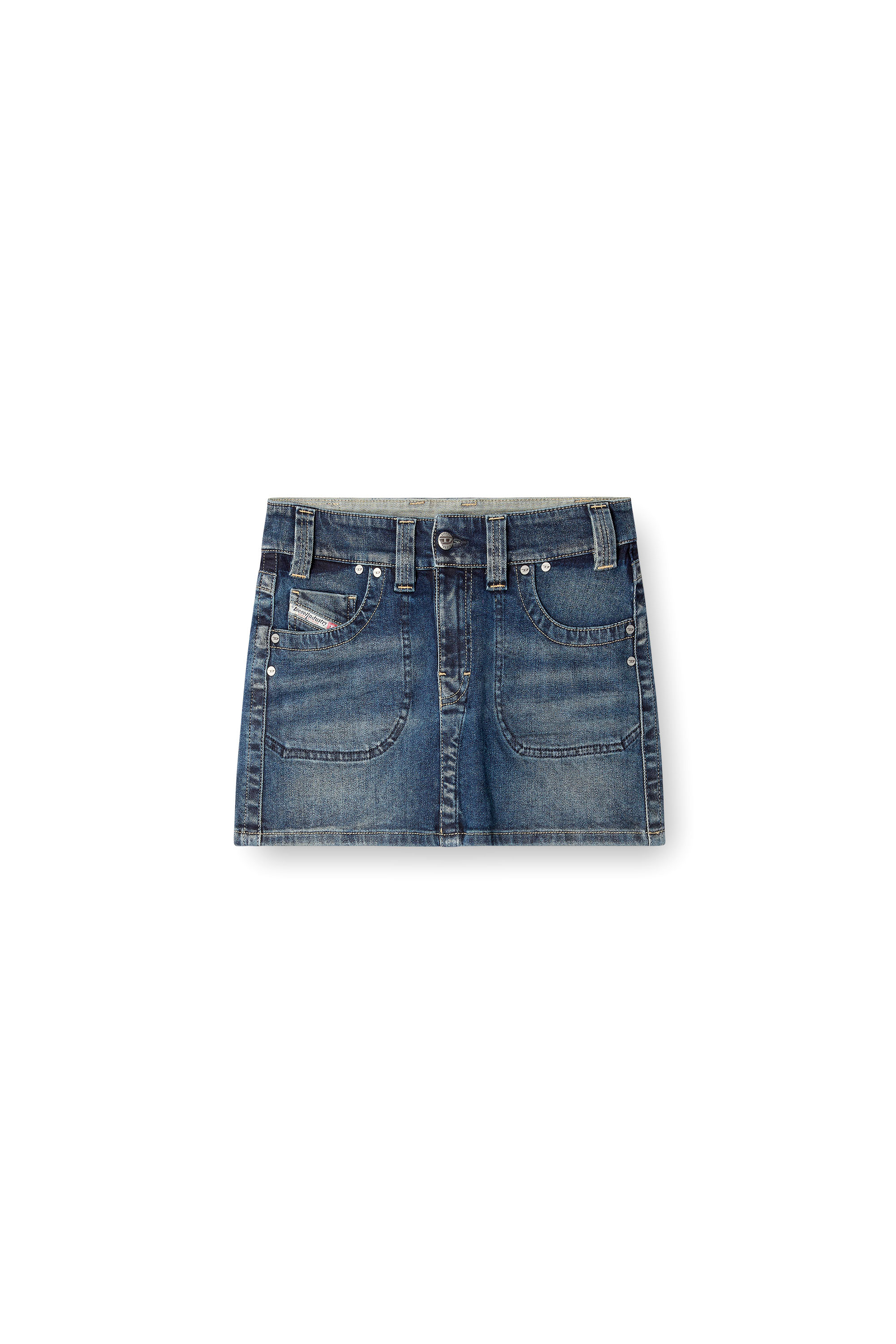 Diesel - DE-RAGO-RE, Damen Mini-Rock aus Rehab-Denim in Dunkelblau - 2