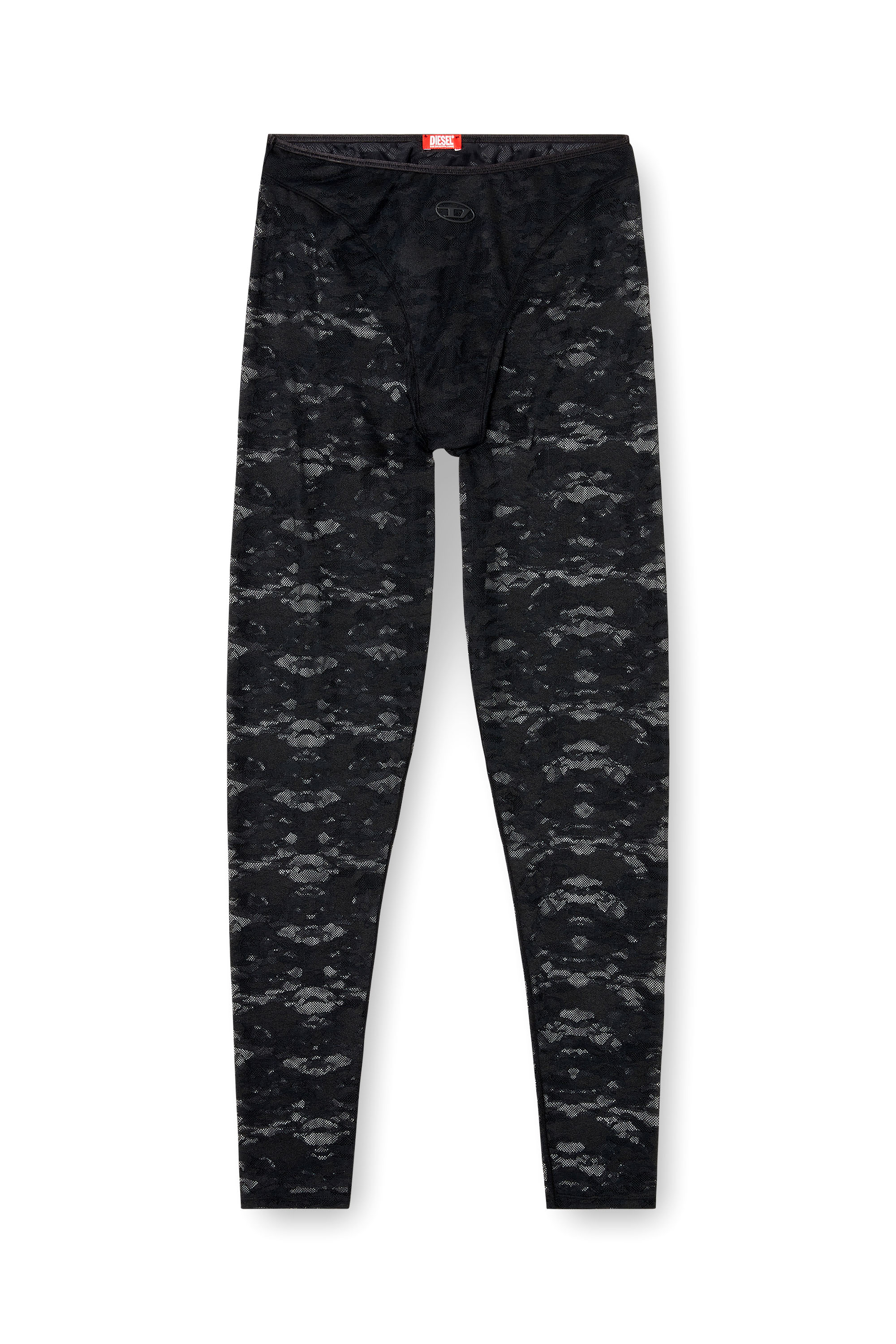 Diesel - HAYLEY-UTLT, Damen Leggings aus Nylon mit camouflage-Spitze in Schwarz - 4