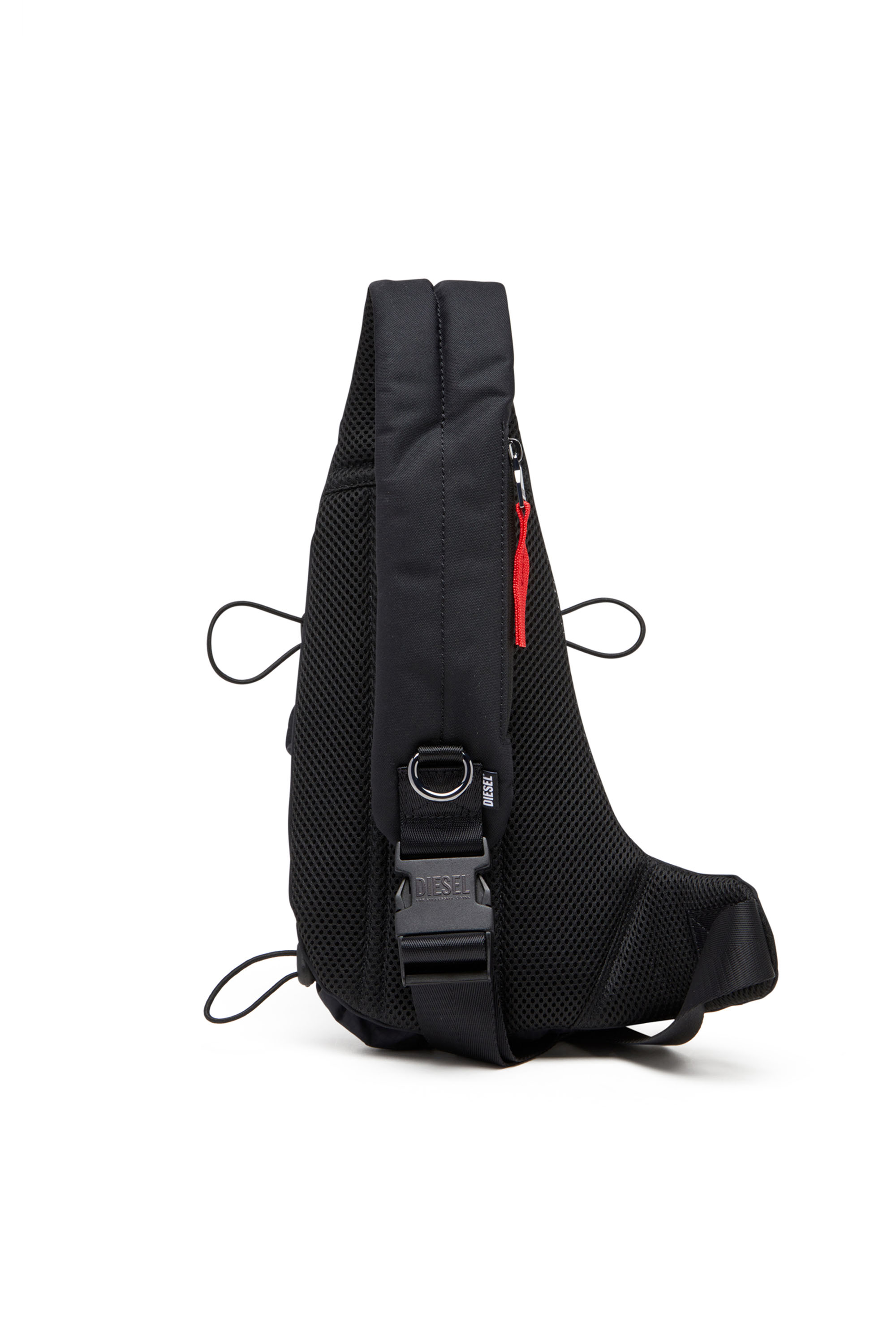 Diesel - ZIP-D CROSSBODY X, Man's Zip-D-Sling bag in check-jacquard shell in Black - 2