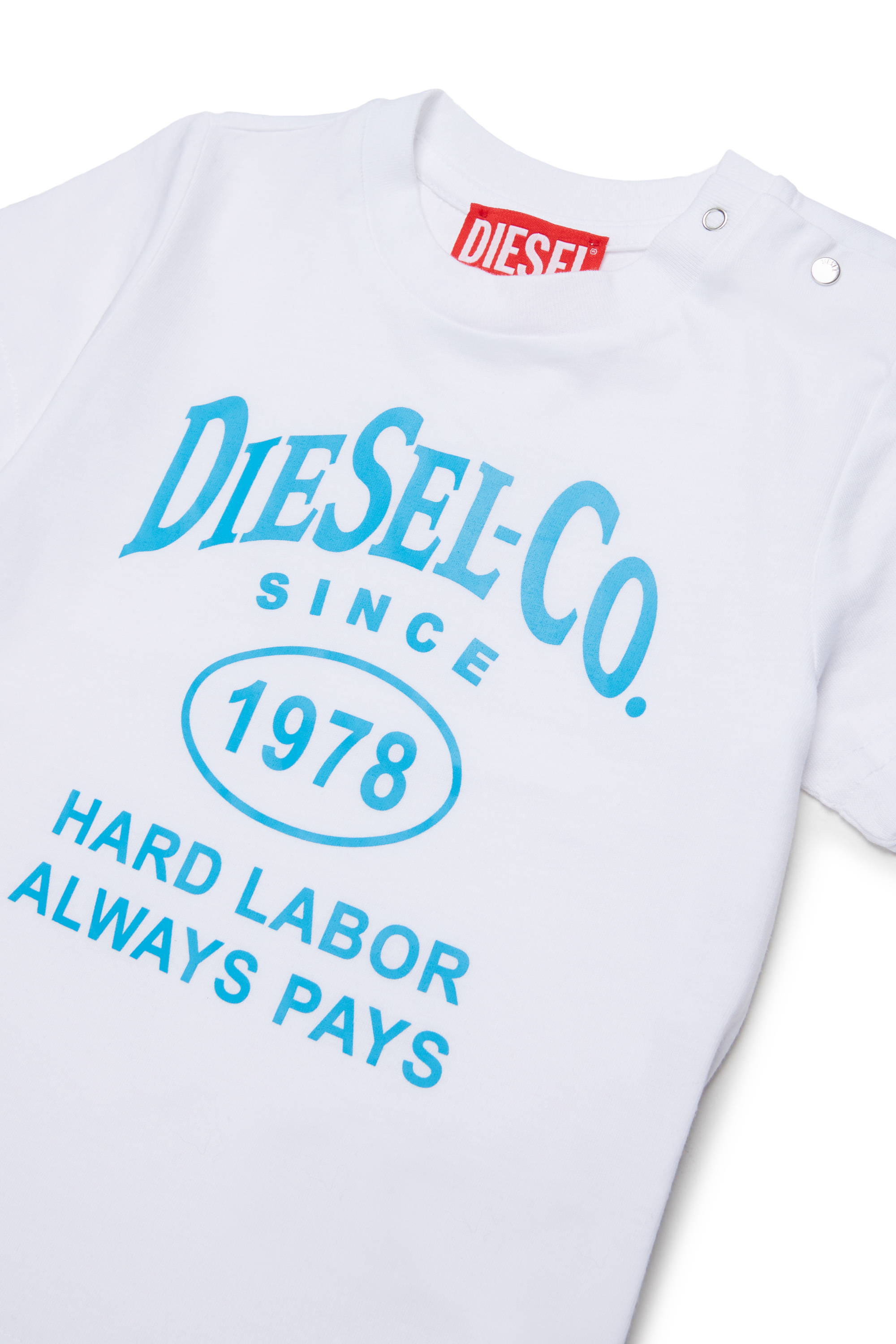 Diesel - TSINB, T-shirt en coton avec imprim&eacute; slogan Homme in Blanc - 3