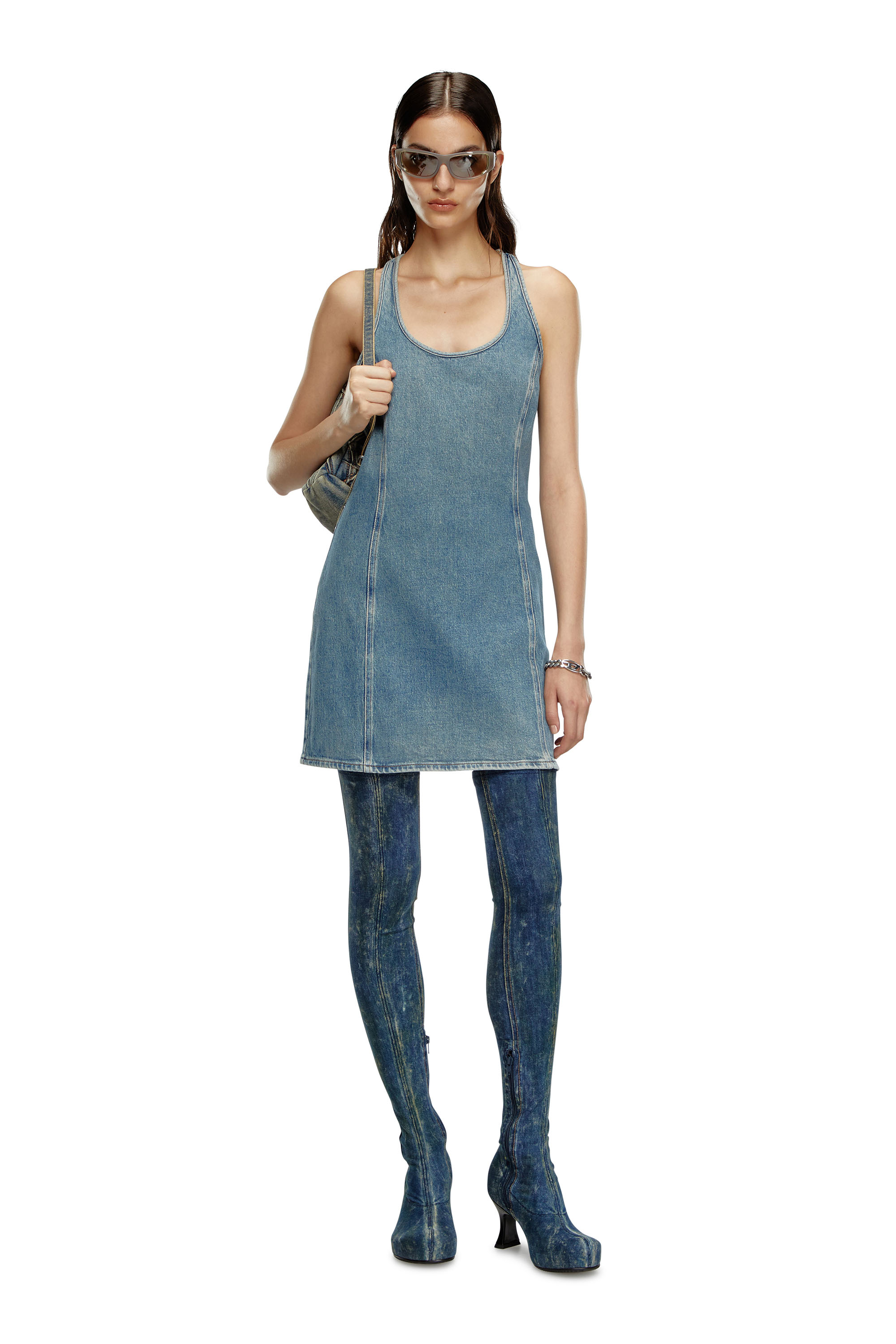 Diesel - DE-ARLYN-D, Robe débardeur en denim Femme in Bleu - 1