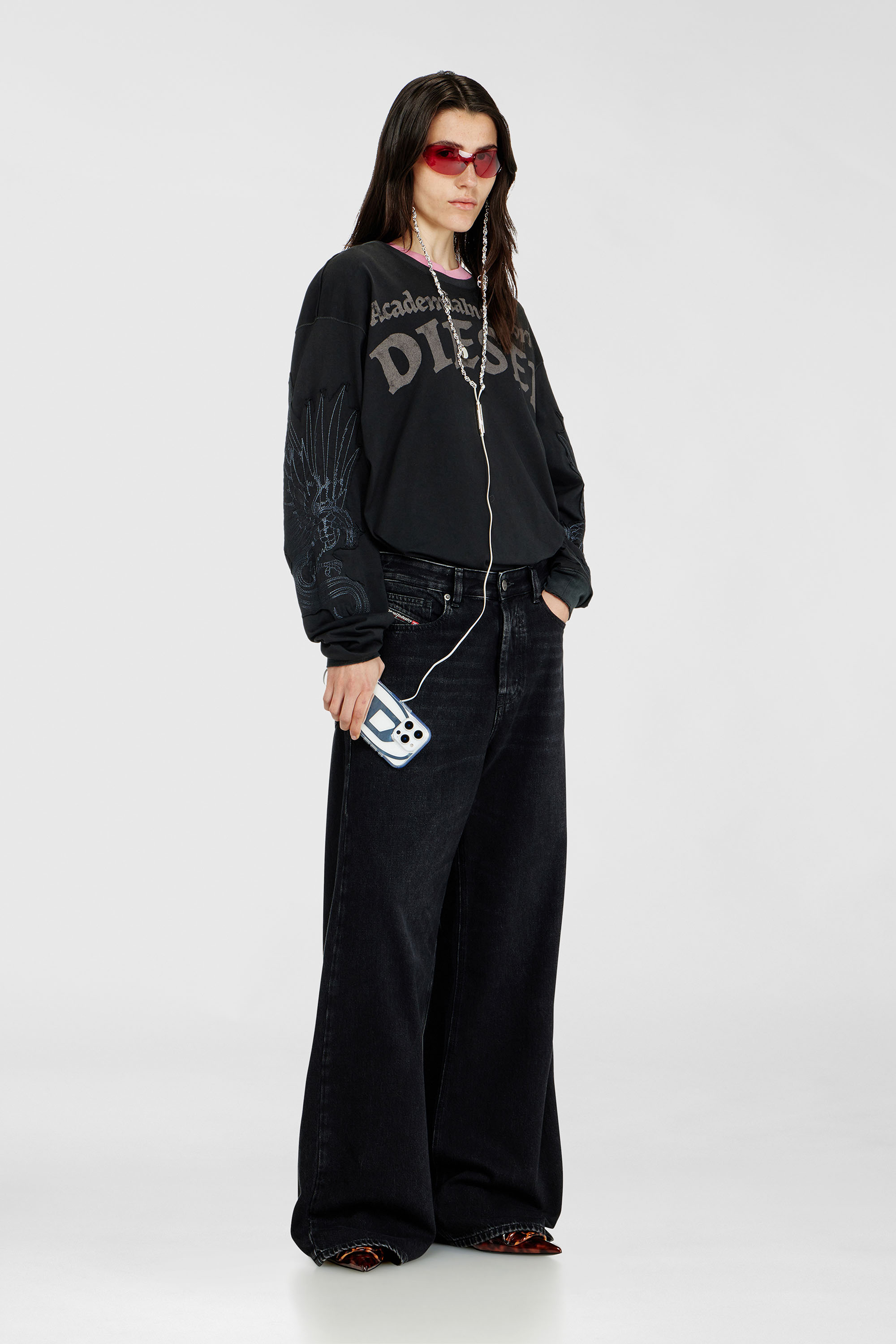 Diesel - Relaxed Jeans 1996 D-Sire 09P09 Unisex, Nero/Grigio scuro - Image 1