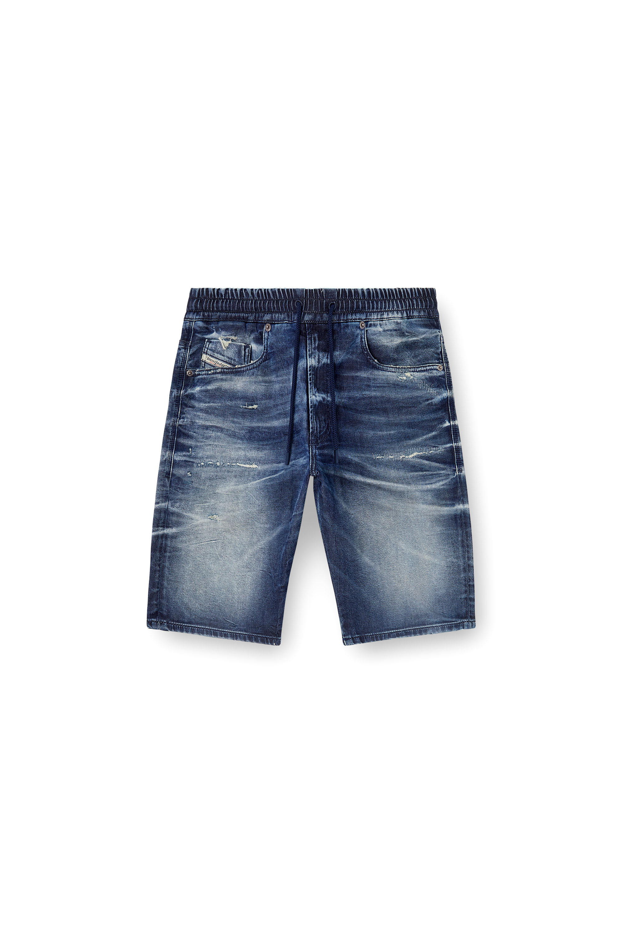 Diesel - 2033 D-KROOLEY-SHORT JOGG, Short slim fit en JoggJeans trait&eacute; Homme in Bleu - 4
