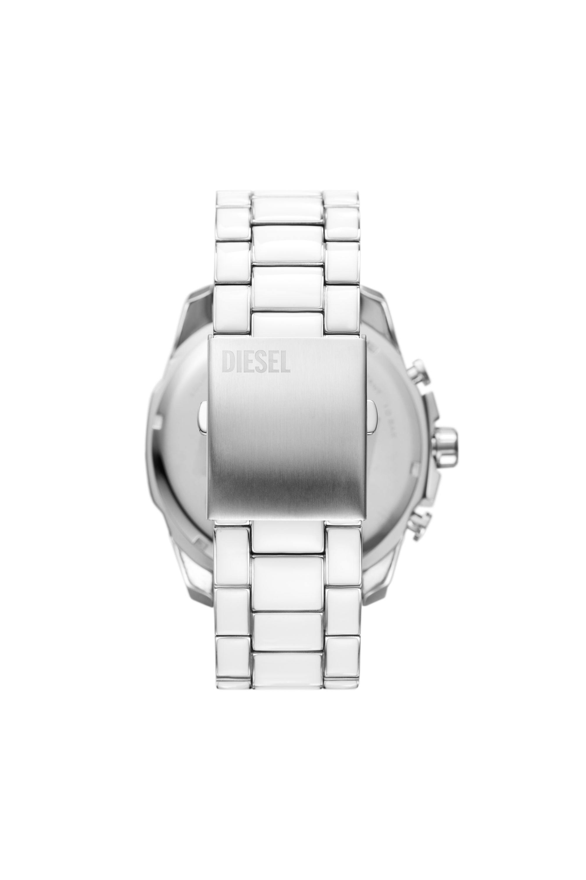 Diesel - DZ4660, Montre Mega Chief blanche et acier inoxydable Homme in Gris argenté - 2