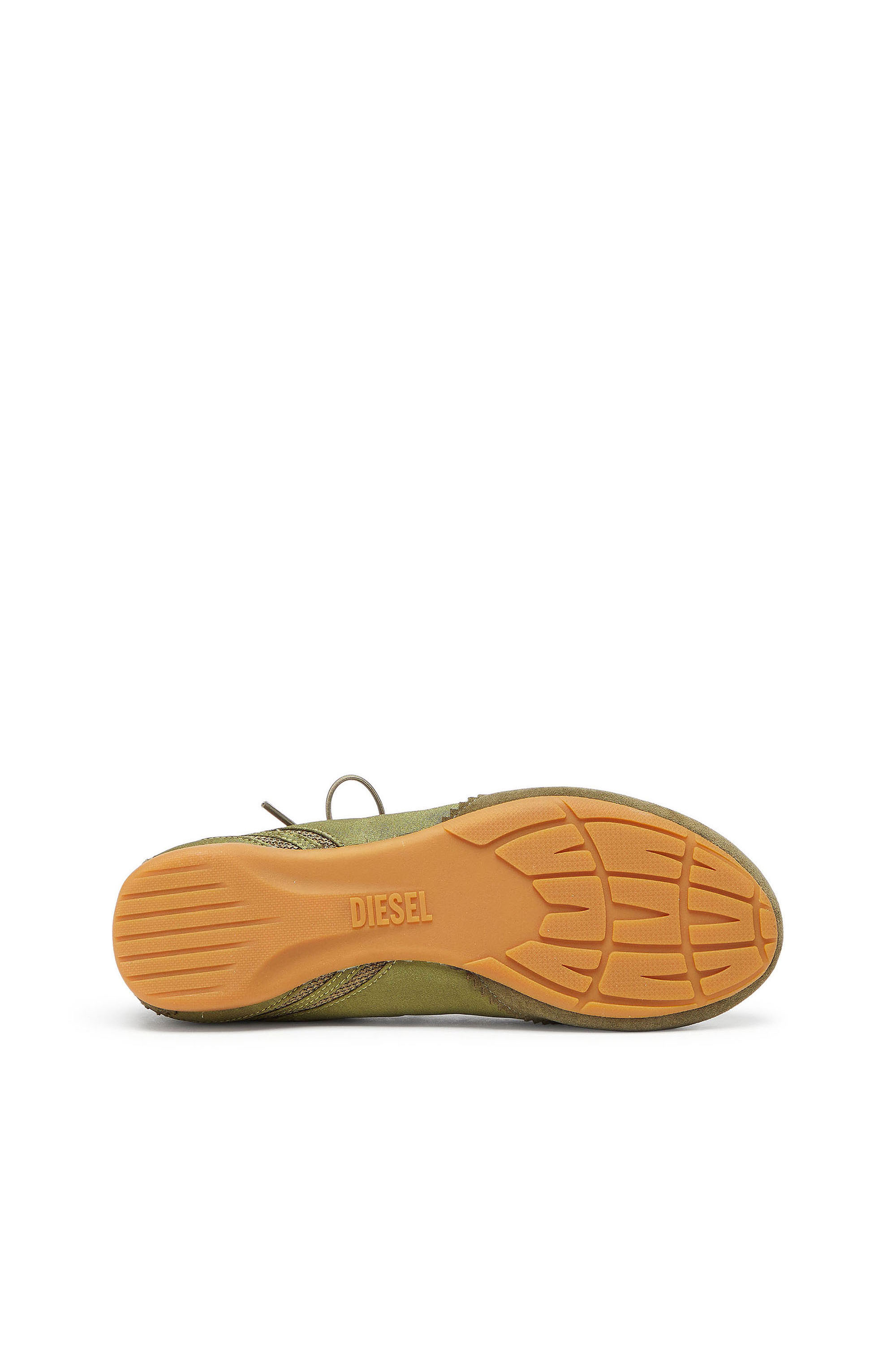 Diesel - D-MILE BALLERINA LACE UP II W, D-Mile - Ballerines &agrave; lacets en cuir et mesh Femme in Vert - 4