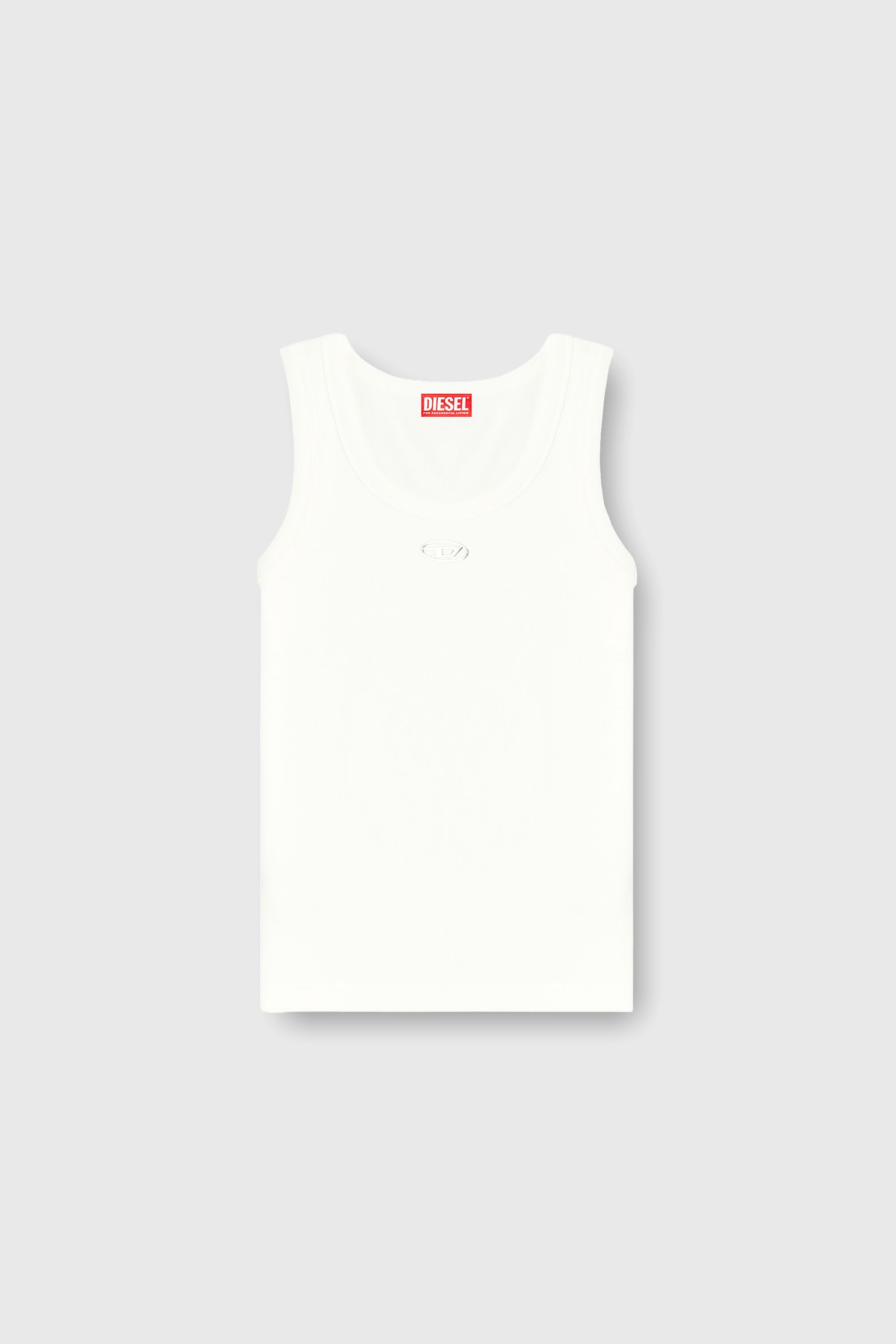 Diesel - T-ANKI-OD, D&eacute;bardeur ajust&eacute; c&ocirc;tel&eacute; avec Ovale D m&eacute;tallique Femme in Blanc - 2