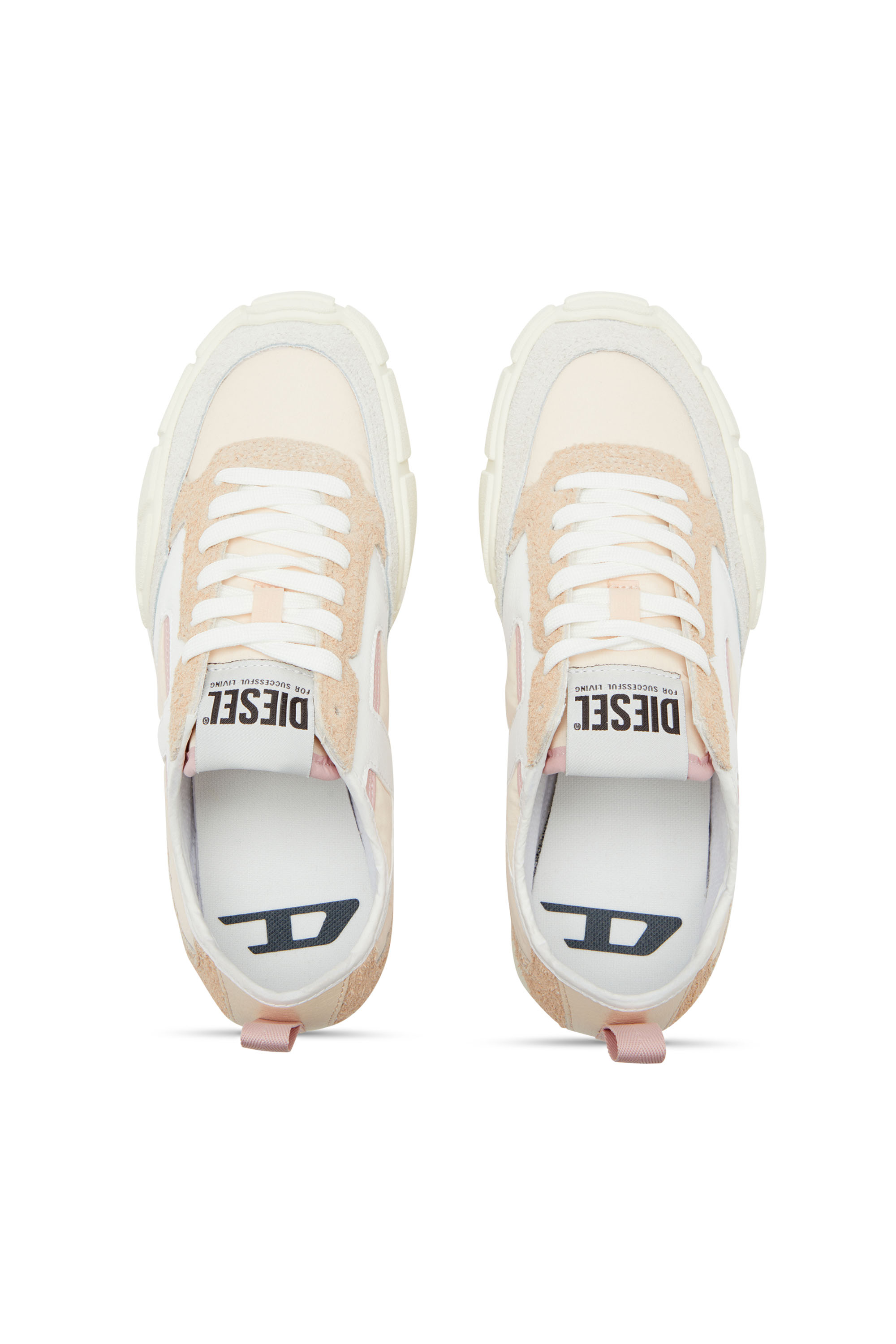 Diesel - S-PAGODHA LOW W, S-Pagodha-Sneaker in pelle, suede e ripstop Donna in Beige - 4