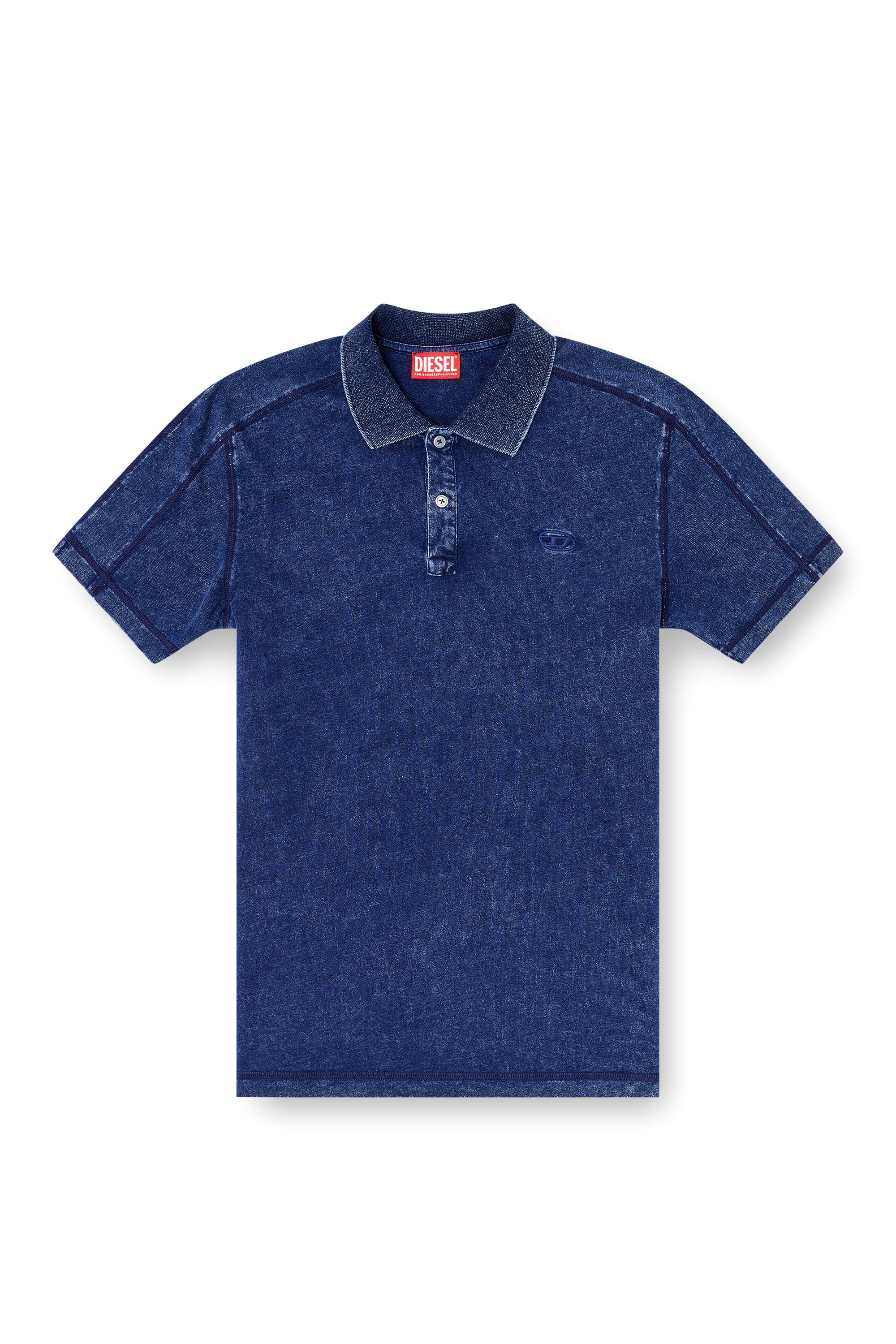 Diesel - T-SWIND-R1, Polo effetto denim Uomo in Blu - 3