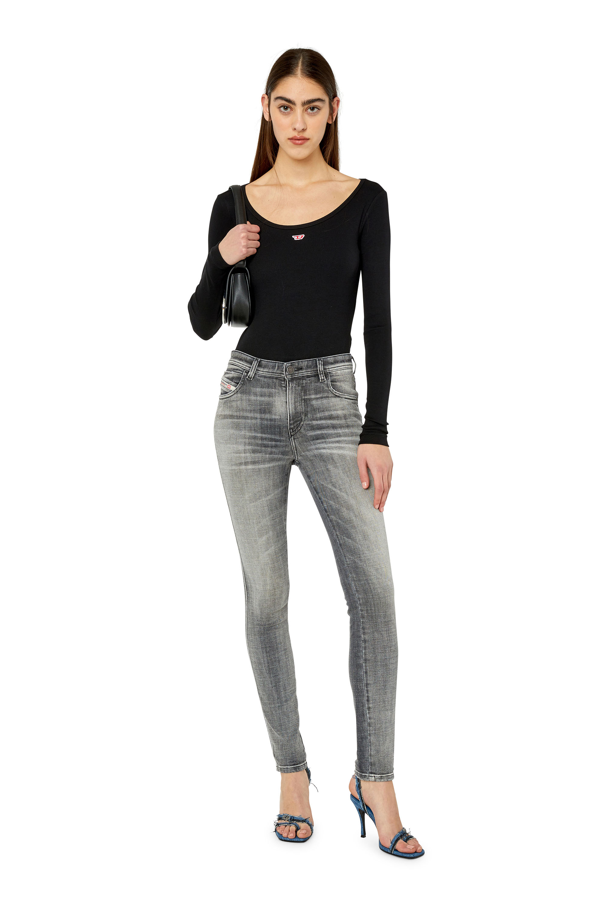 Diesel - Skinny Jeans 2015 Babhila 09E71, Skinny Jeans - 2015 Babhila Donna in Grigio - 1