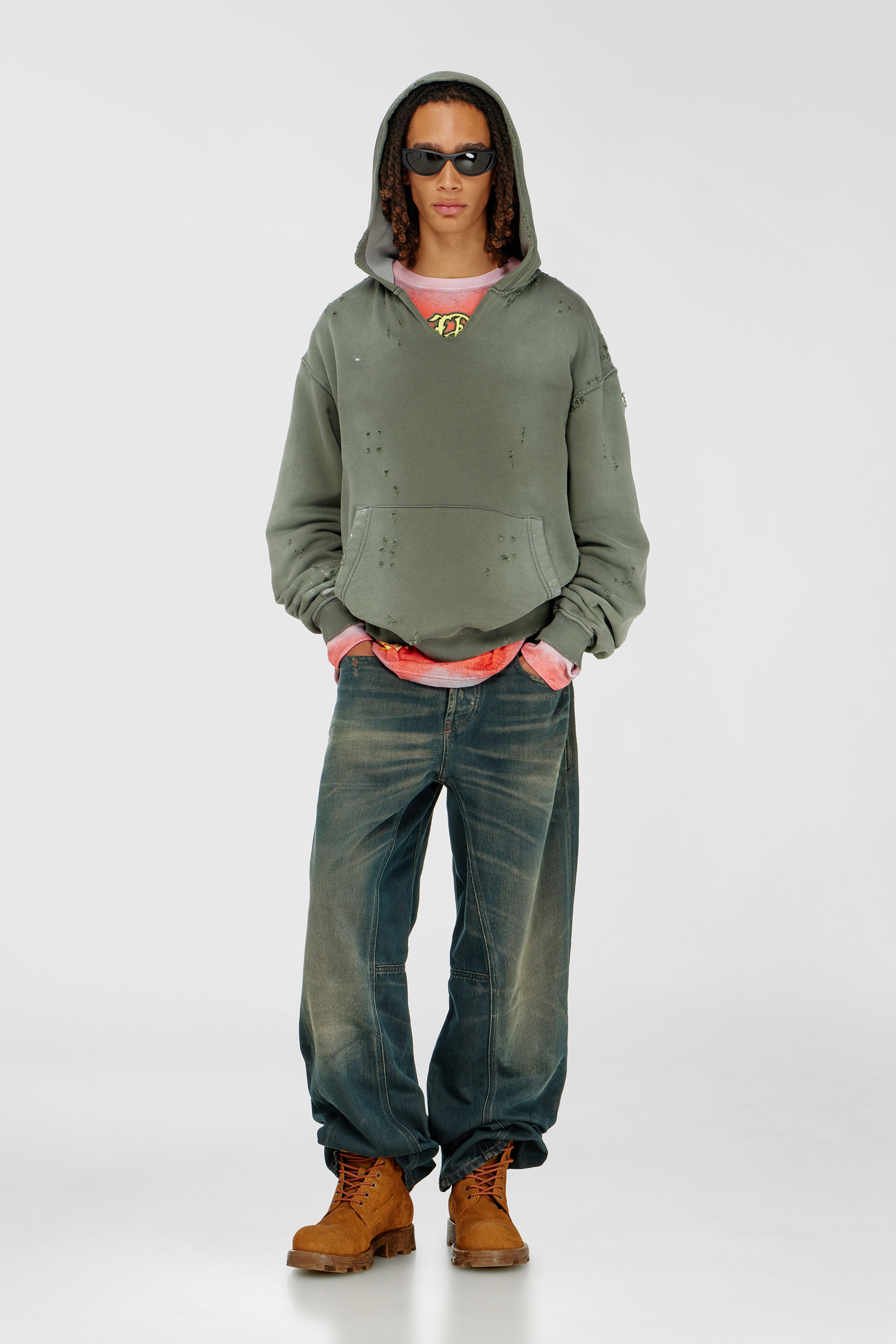 Diesel - Relaxed Jeans 2001 D-Macro 09P85 Uomo, Blu Scuro - Image 2