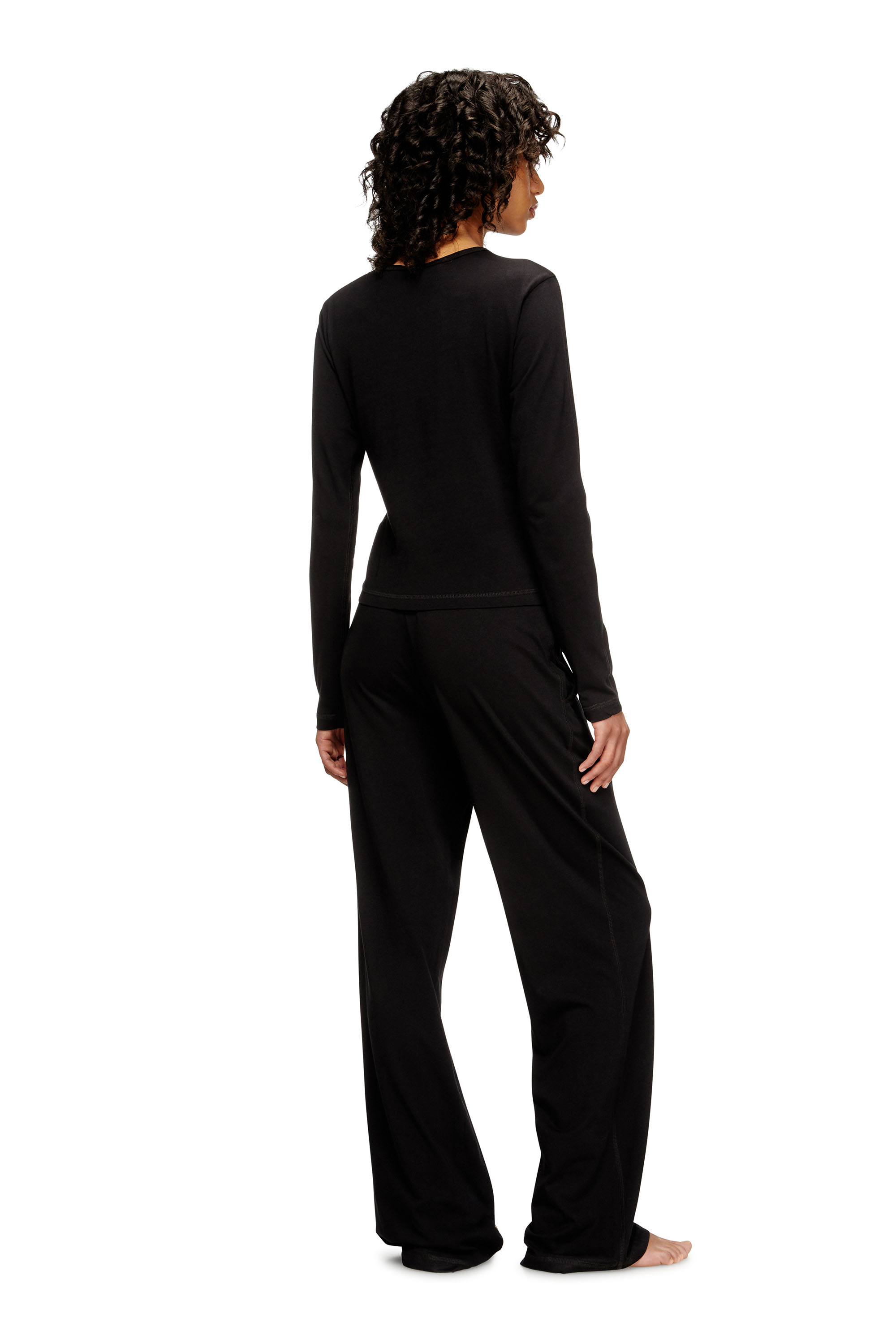 Diesel - SET-GILDA-D-CORE, Damen Pyjamas aus Stretch-Baumwolle in Schwarz - 4