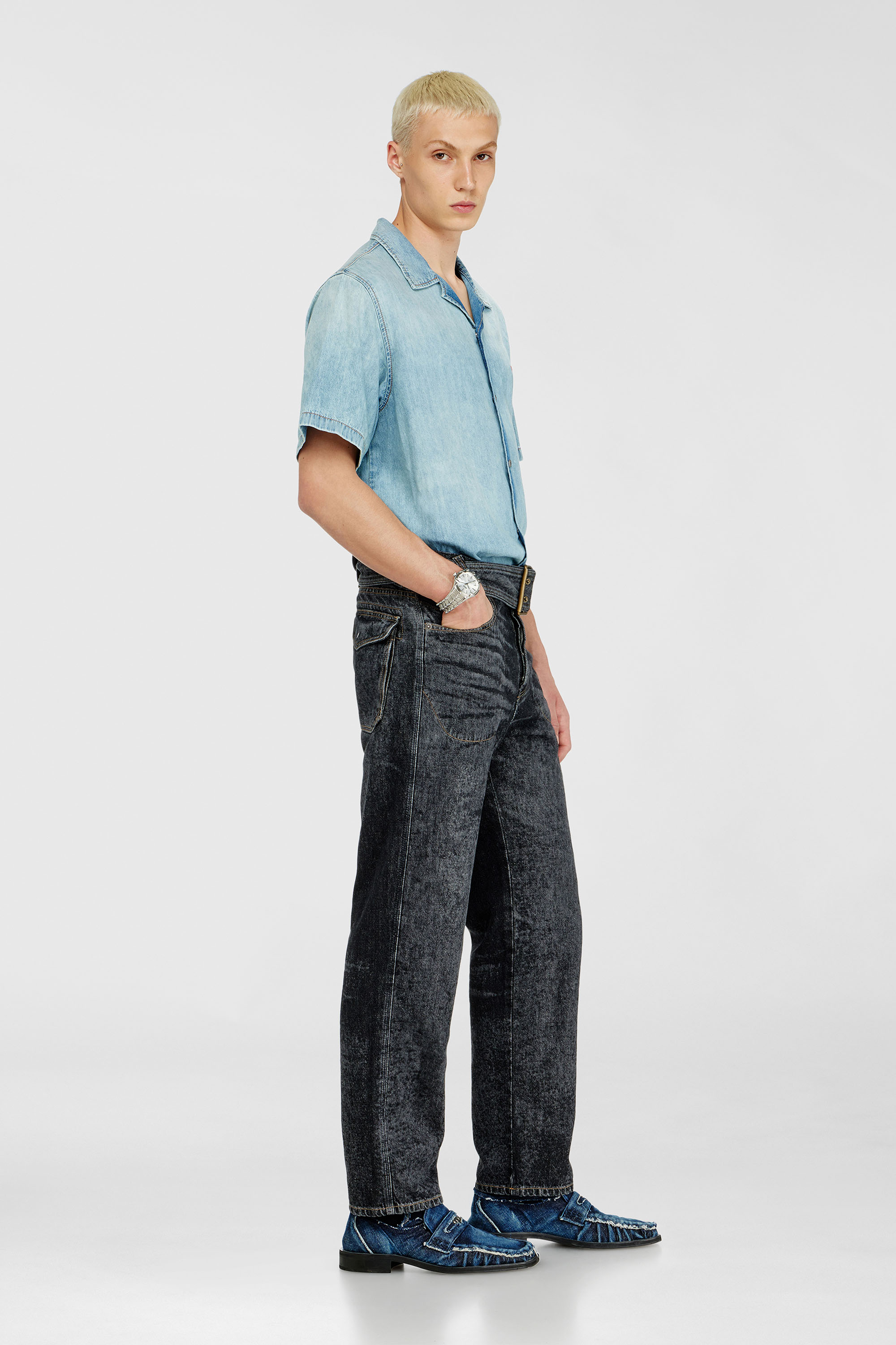 Diesel - Man's Relaxed Jeans D-Marcus 09Q24, Black/Dark grey - 1