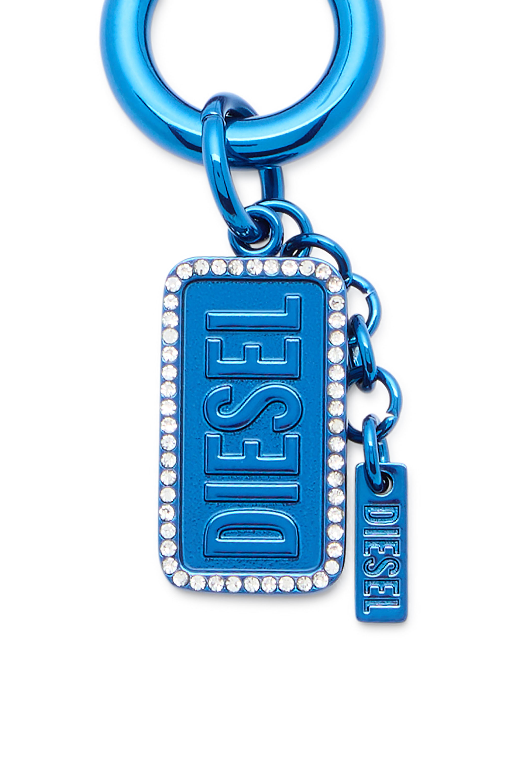 Diesel - CHARM-DIESEL, Charm in metallo con strass e dettagli con logo Diesel Unisex in Blu - 3