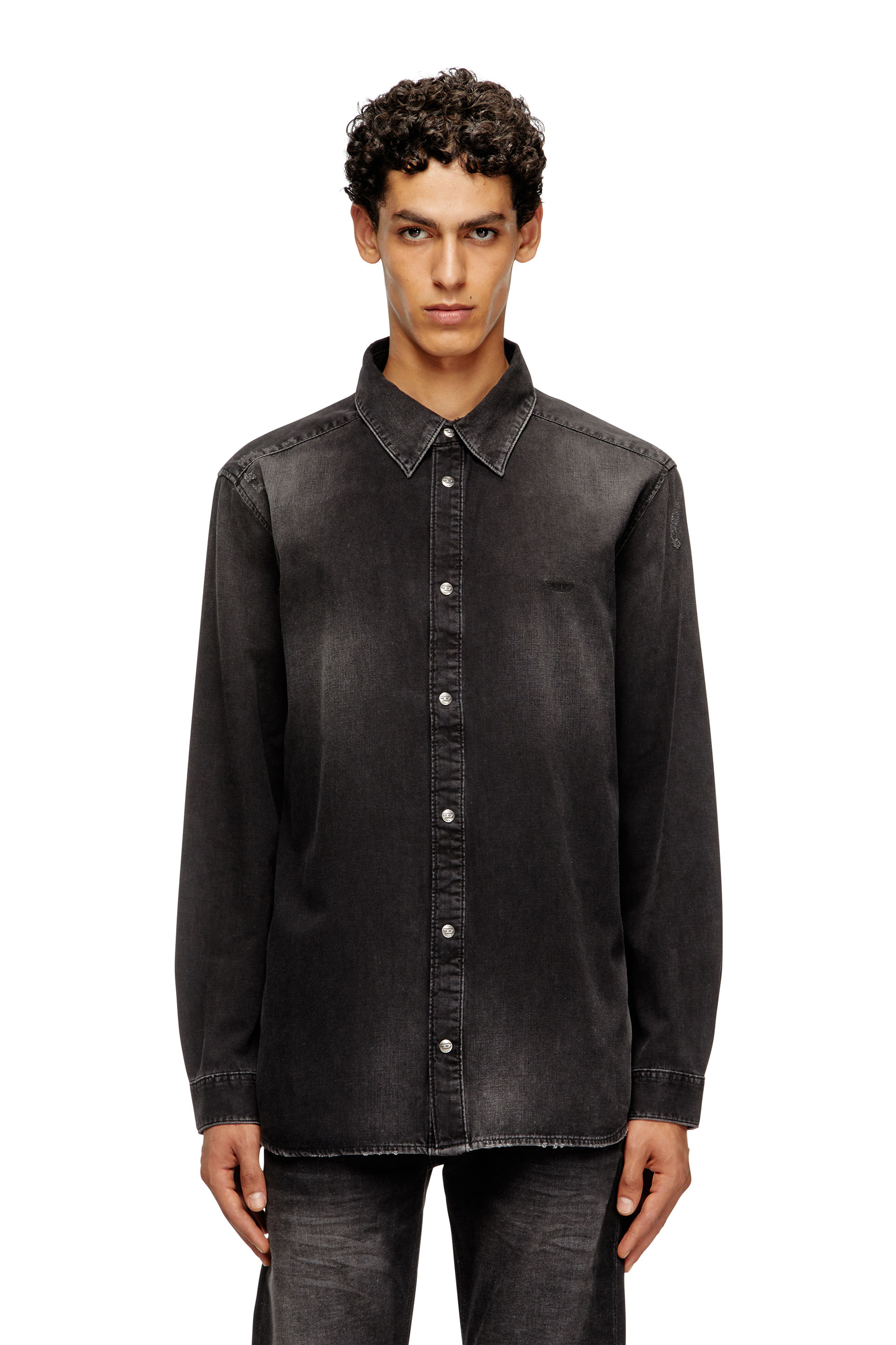 Diesel - D-SIMPLY, Camicia in denim a maniche lunghe Uomo in Nero - 1