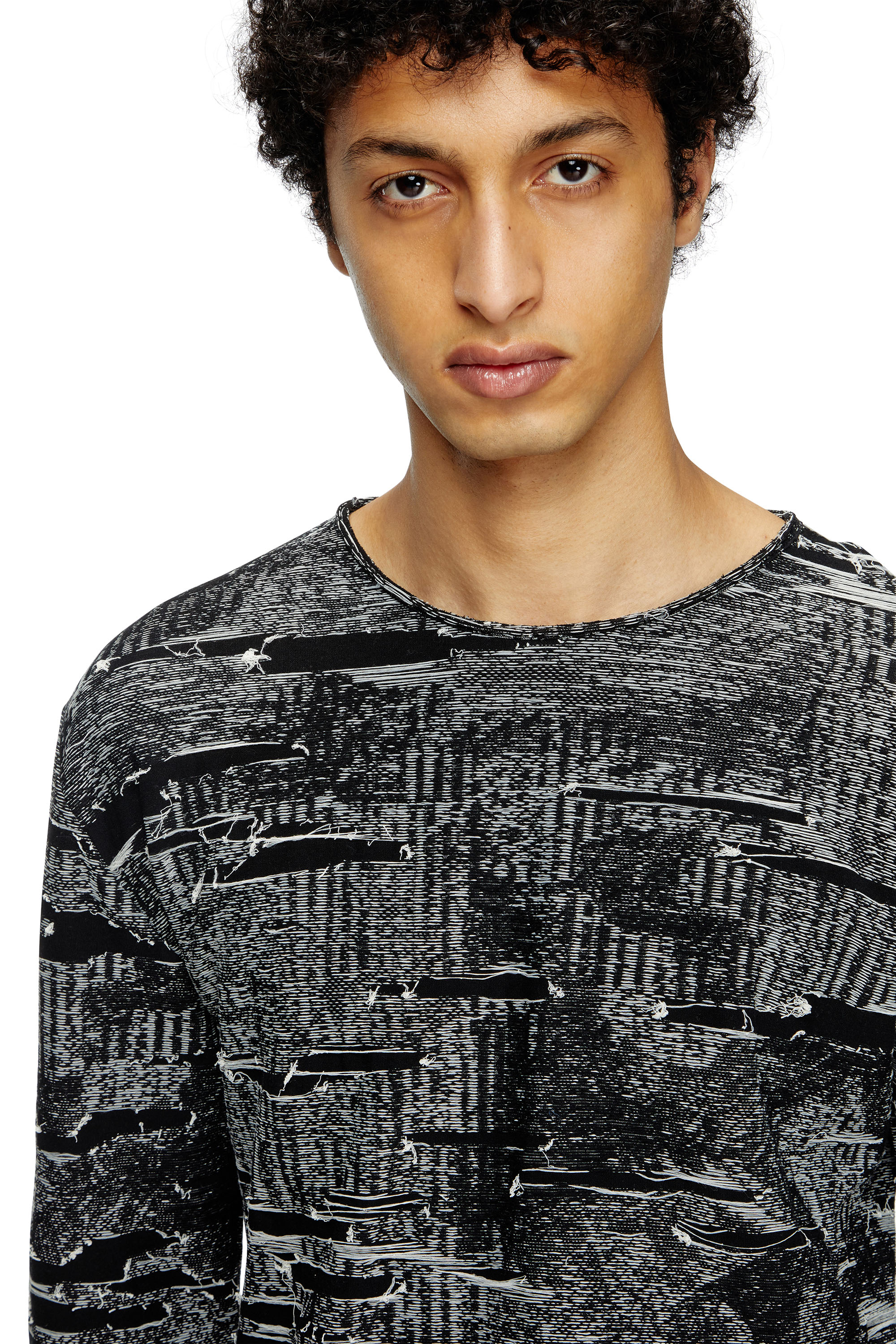 Diesel - K-CADMO, Maglia con effetto distressed Uomo in Nero - 5