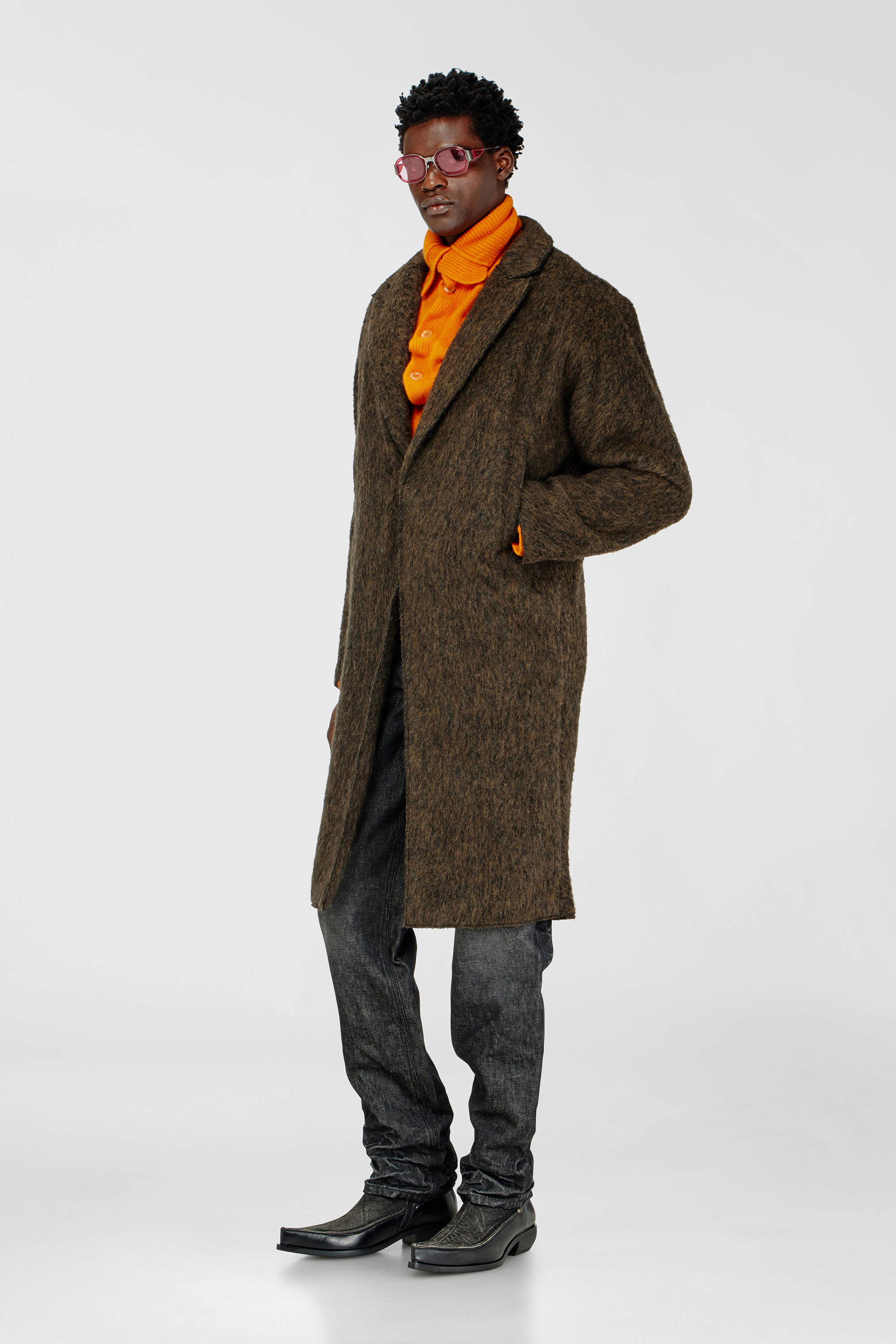 Diesel - W-HULL, Man's Coat in wool and alpaca blend in null - 1