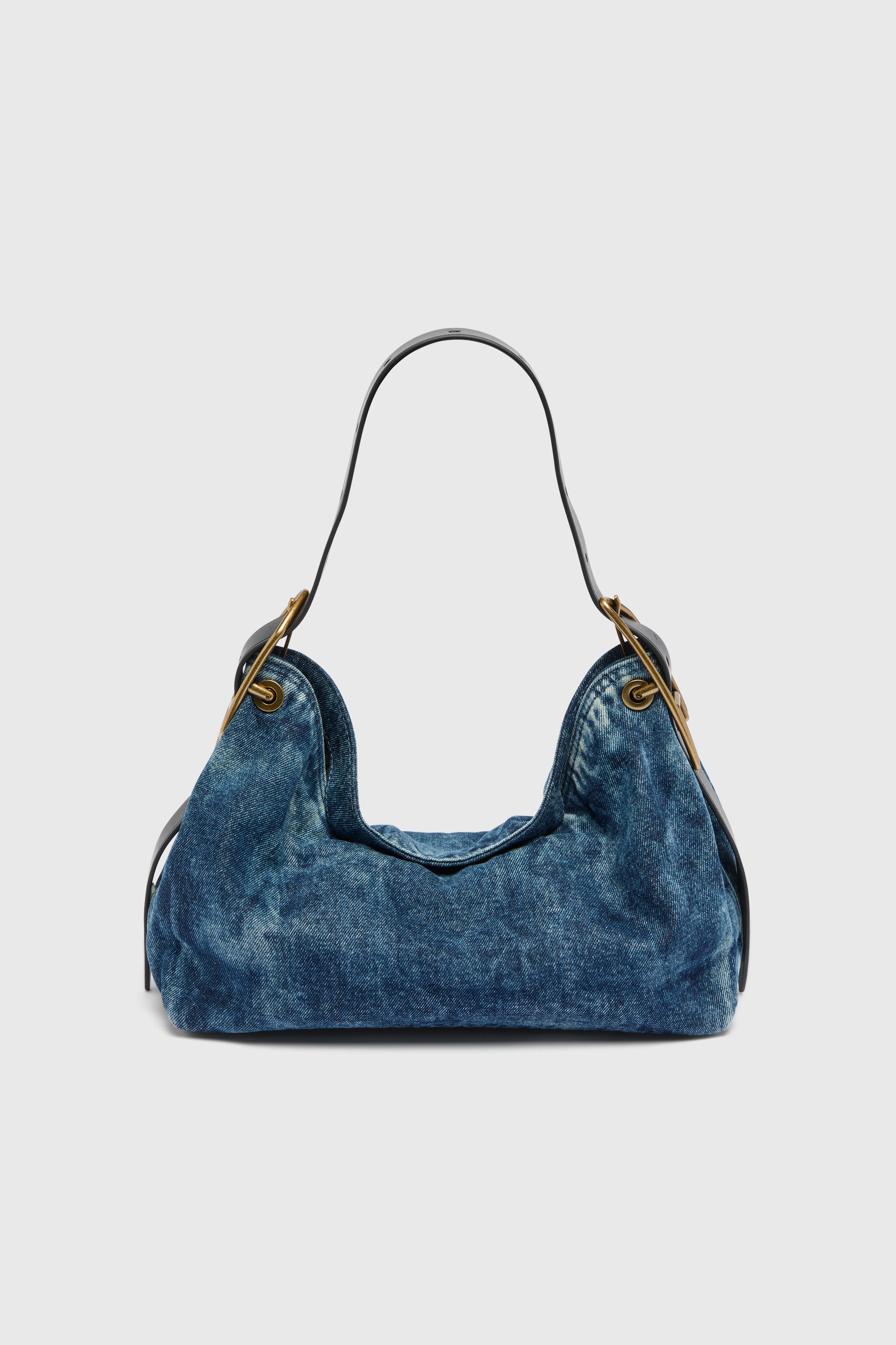Diesel - D-LINE HOBO S, D-Line-Sac &agrave; bandouli&egrave;re en denim Femme in Bleu - 2