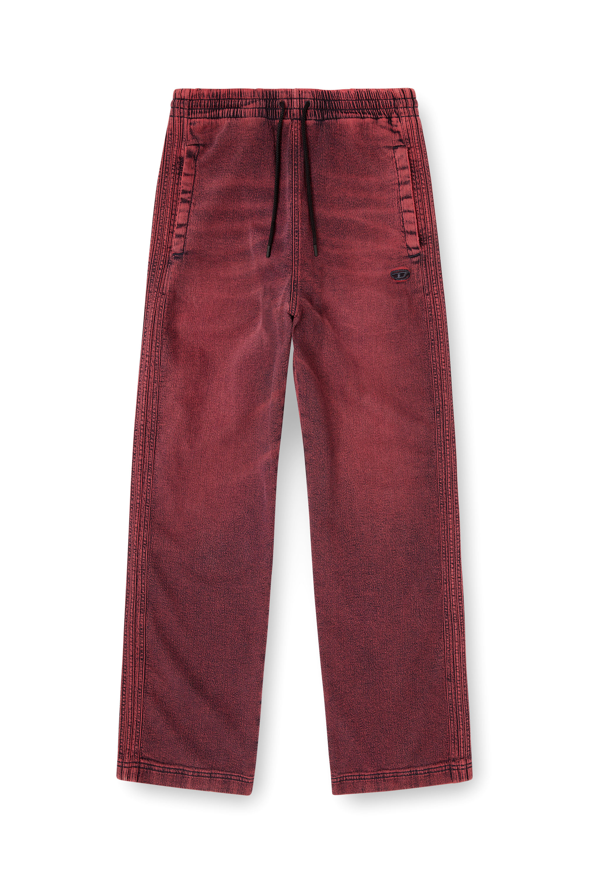 Diesel - Relaxed D-Martyans Track Denim 09Q50 Uomo, Rosso - Image 3
