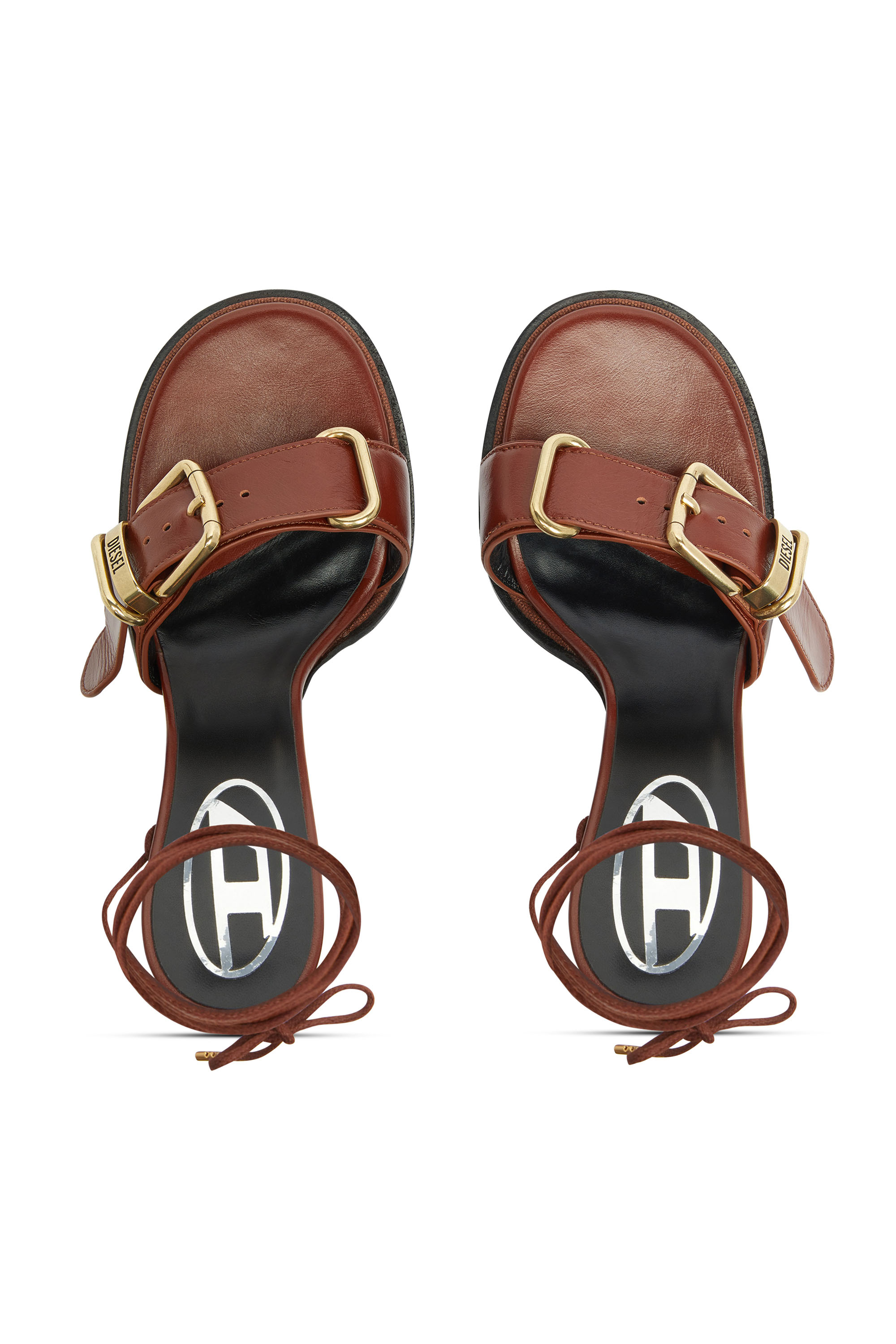 Diesel - D-COCCO-90-SA, D-Cocco-Sandali con cinturino alla caviglia in pelle Donna in Marrone - 4
