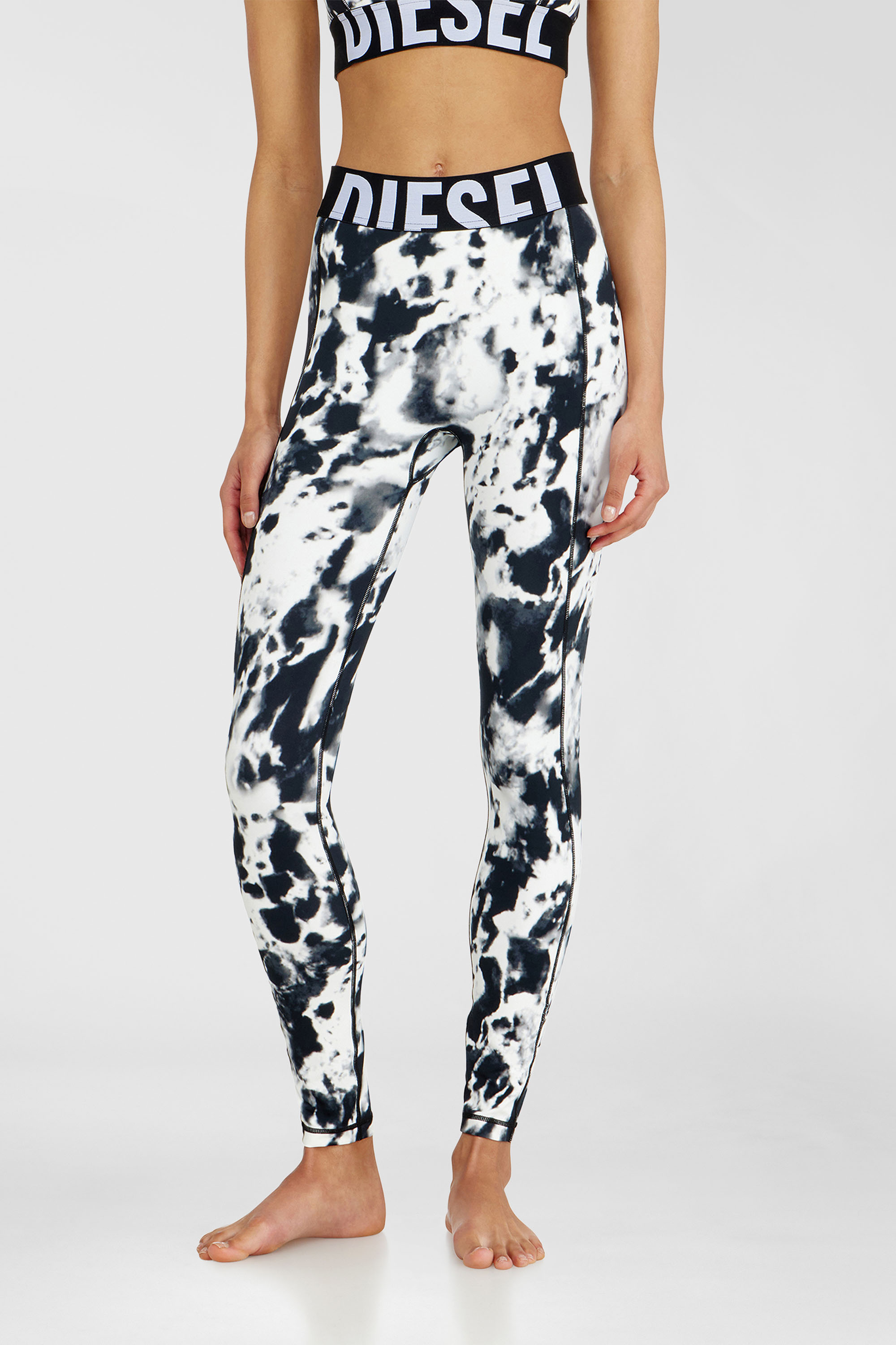 Diesel - ADELINE-D-POP, Leggings in microfibra stampata Donna in Multicolor - 1