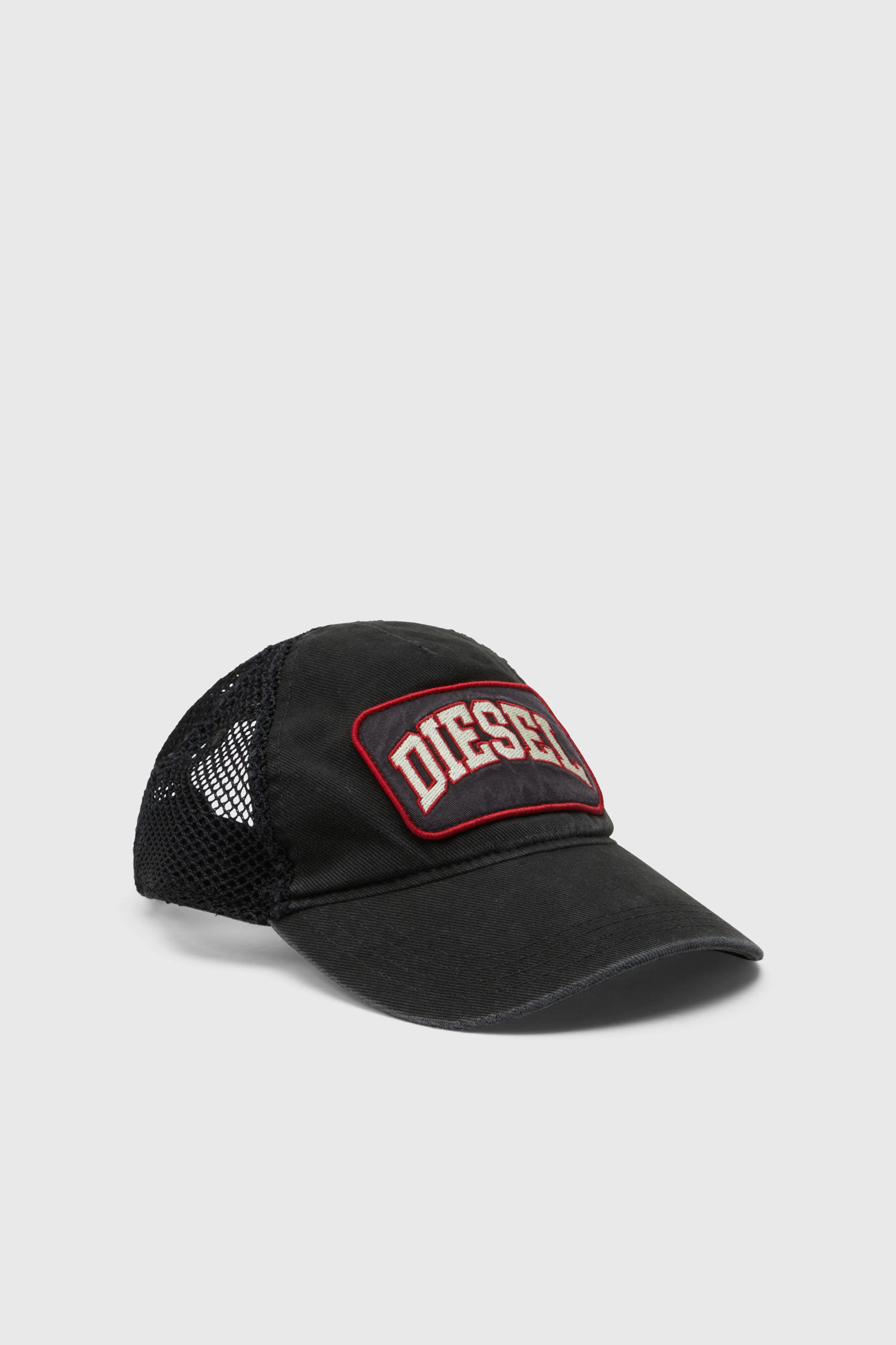 Diesel - C-MESHY, Herren Basecap mit Fischnetz-Mesh in Schwarz - 1
