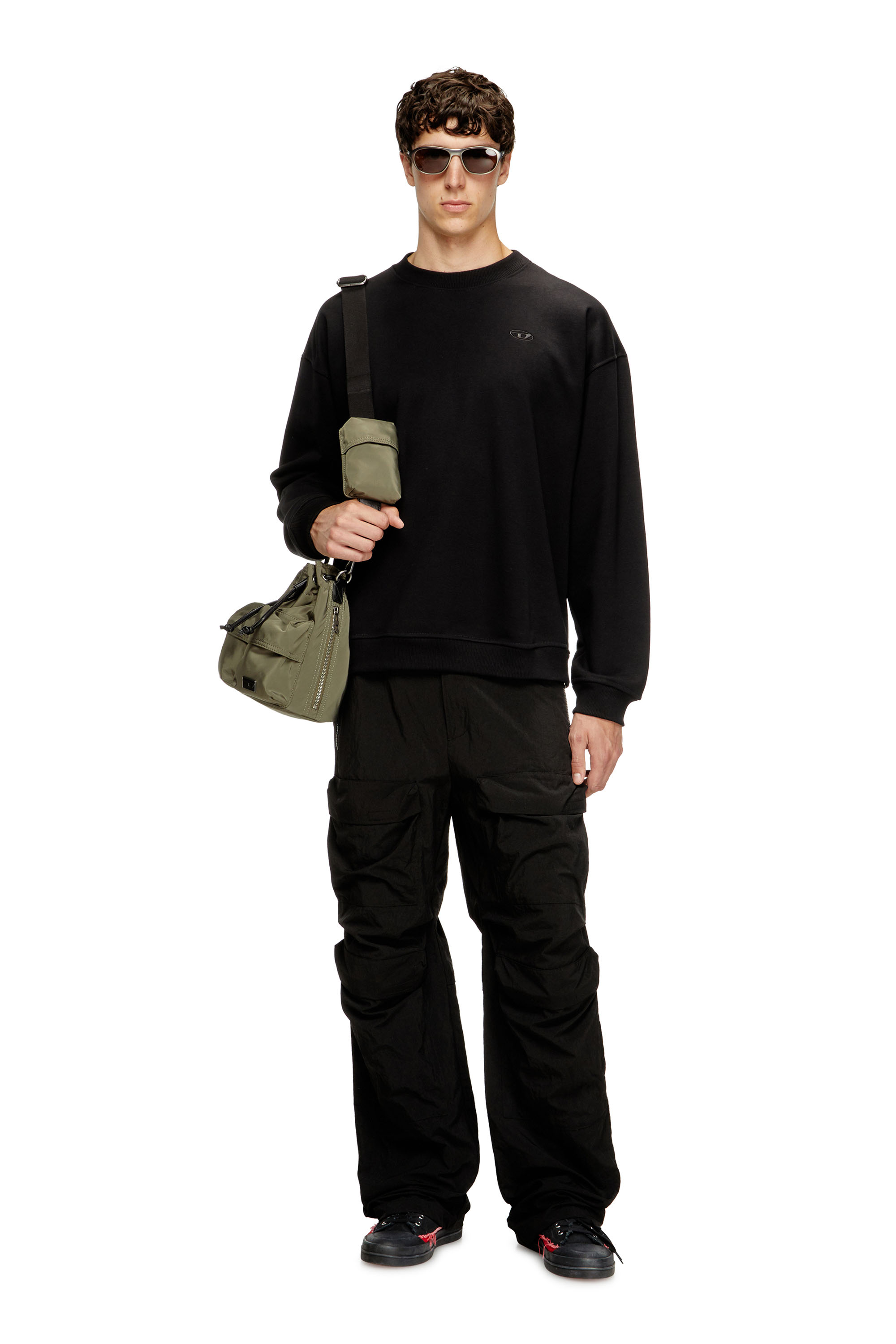 Diesel - S-BOXT-T2, Sweat-shirt avec logo Oval D Homme in Noir - 2