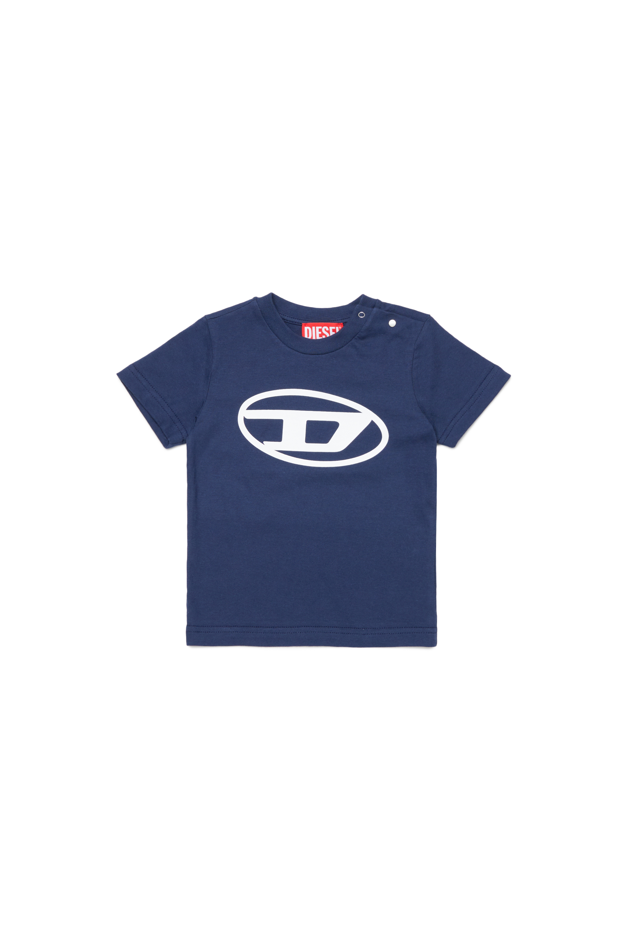 Diesel - TCERB, Unisex T-shirt con logo Oval D in Blu - Image 1