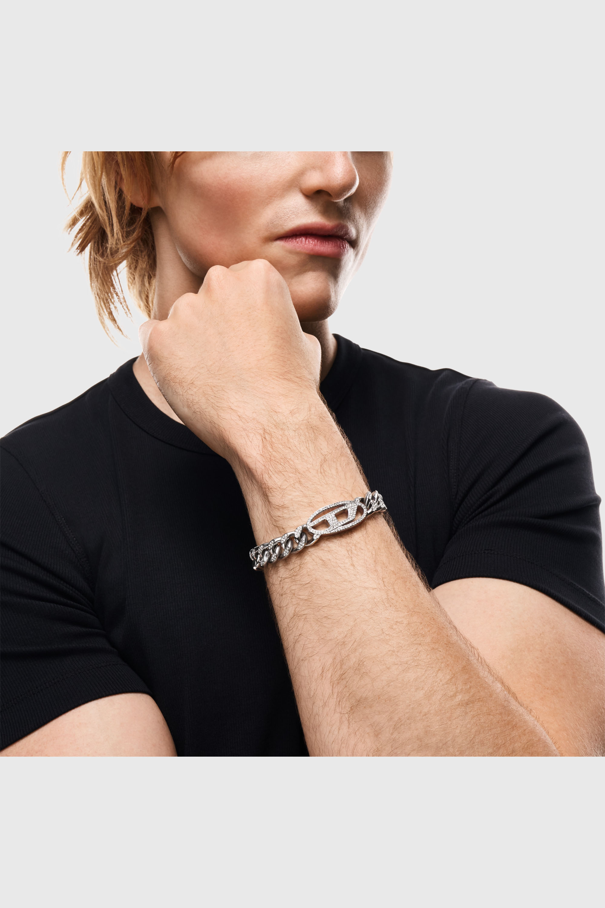 Diesel - DX1707040 JEWELLERY, Bracciale a catena Oval D in acciaio inox Unisex in Argento - 5