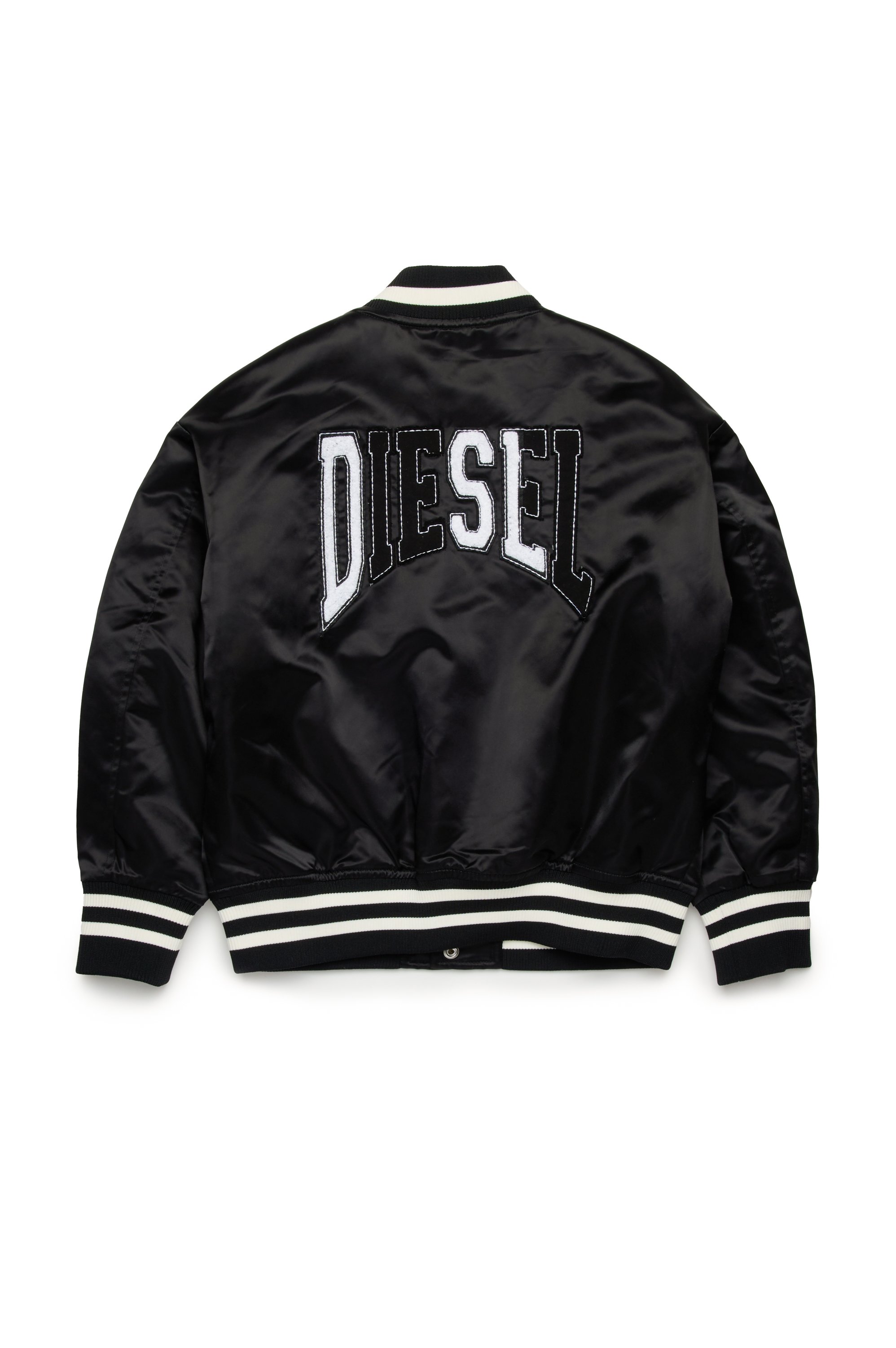 Diesel - JSTART, Veste bomber universitaire rembourrée en satin Homme in Noir - 2