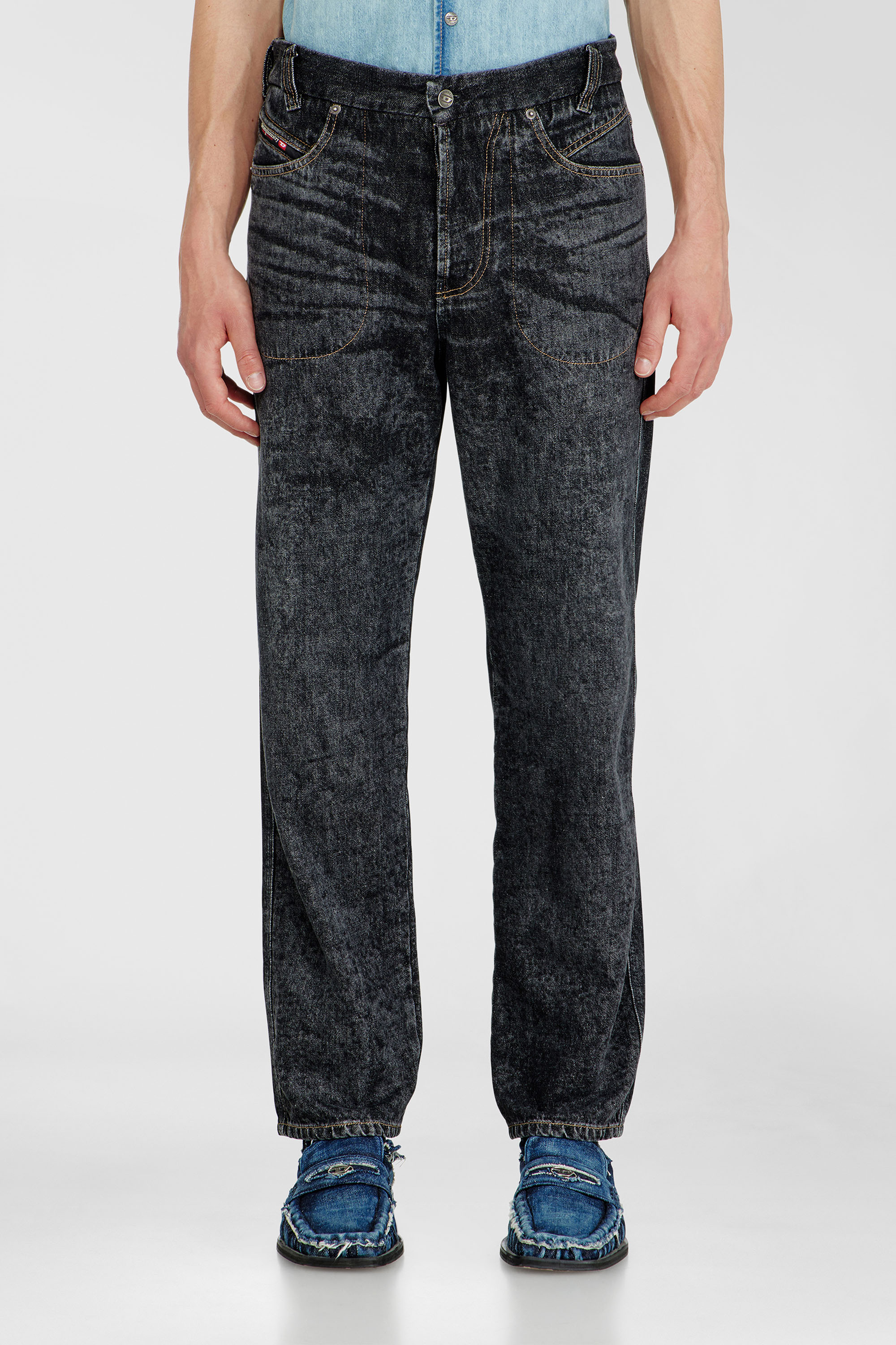 Diesel - Herren Relaxed Jeans D-Marcus 09Q24, Schwarz/Dunkelgrau - 1