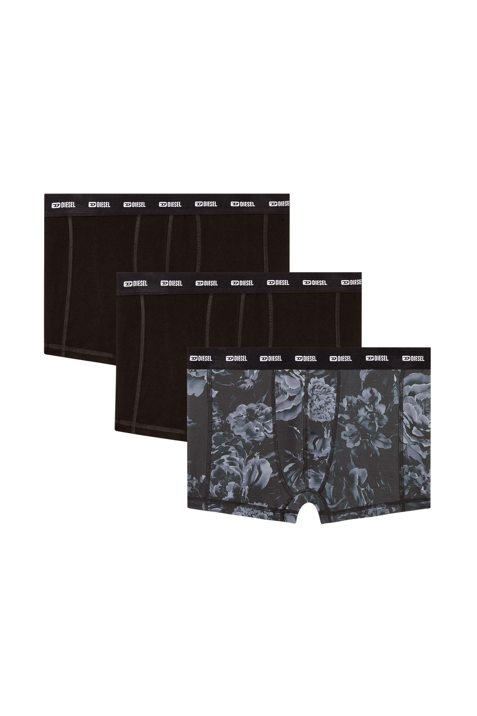 Diesel - DAMIEN-UTLT-3PACK, Set da tre boxer con motivo floreale Uomo in Nero - 1