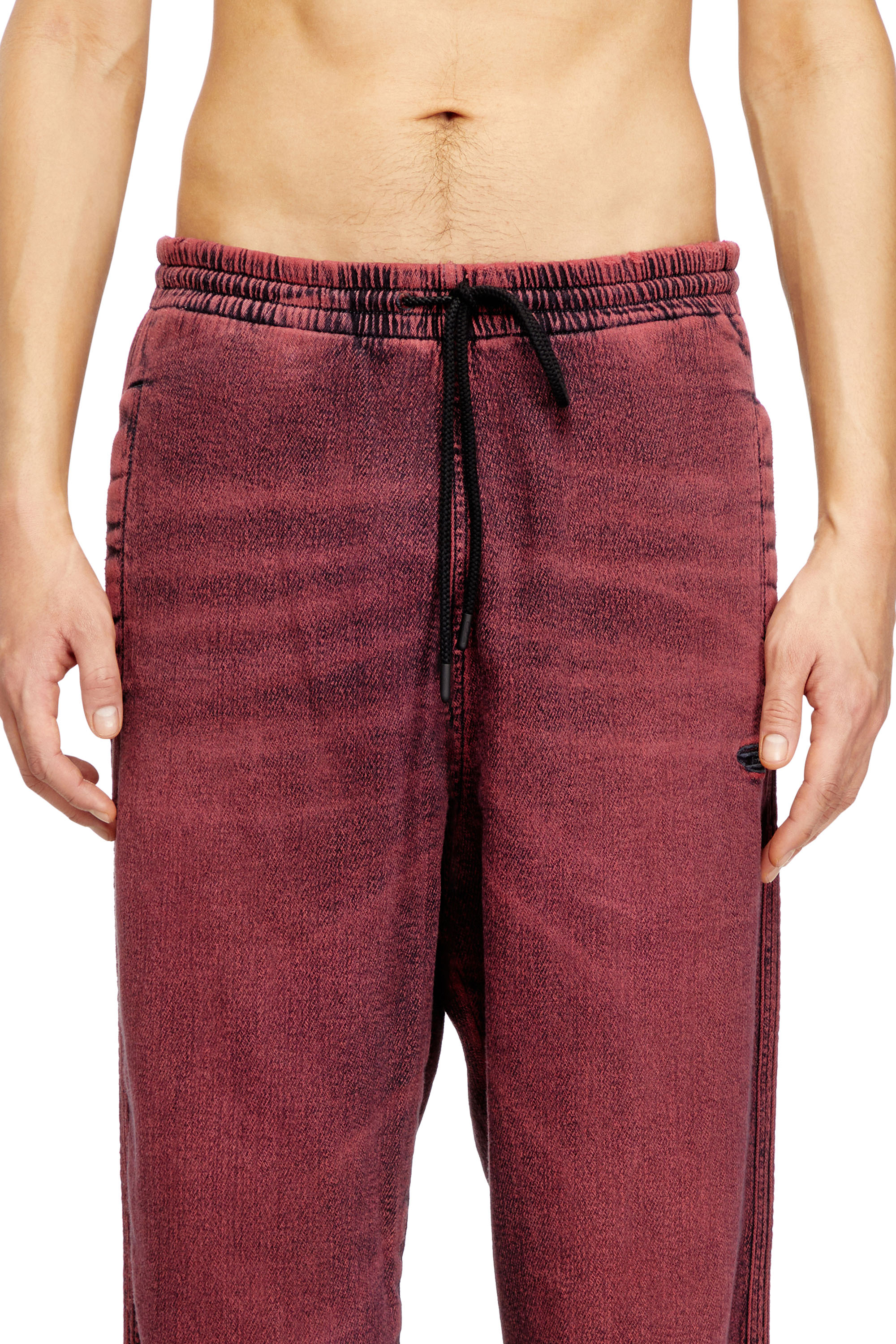 Diesel - Relaxed D-Martyans Track Denim 09Q50 Homme, Rouge - Image 4