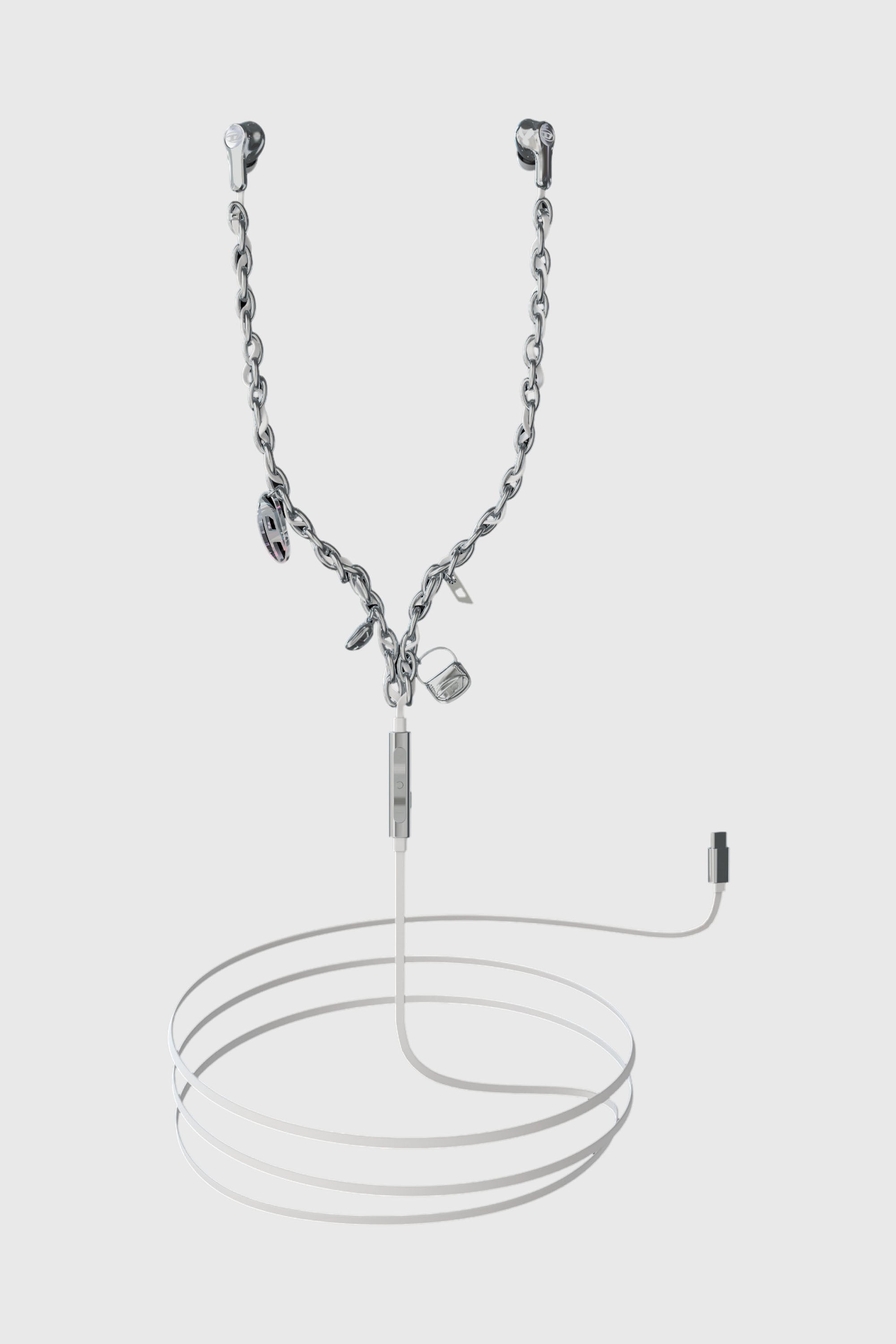 Diesel - 60458  WIRED EARBUDS WIRED EARBUDS, Auricolari con filo e charms Unisex in Argento - 2