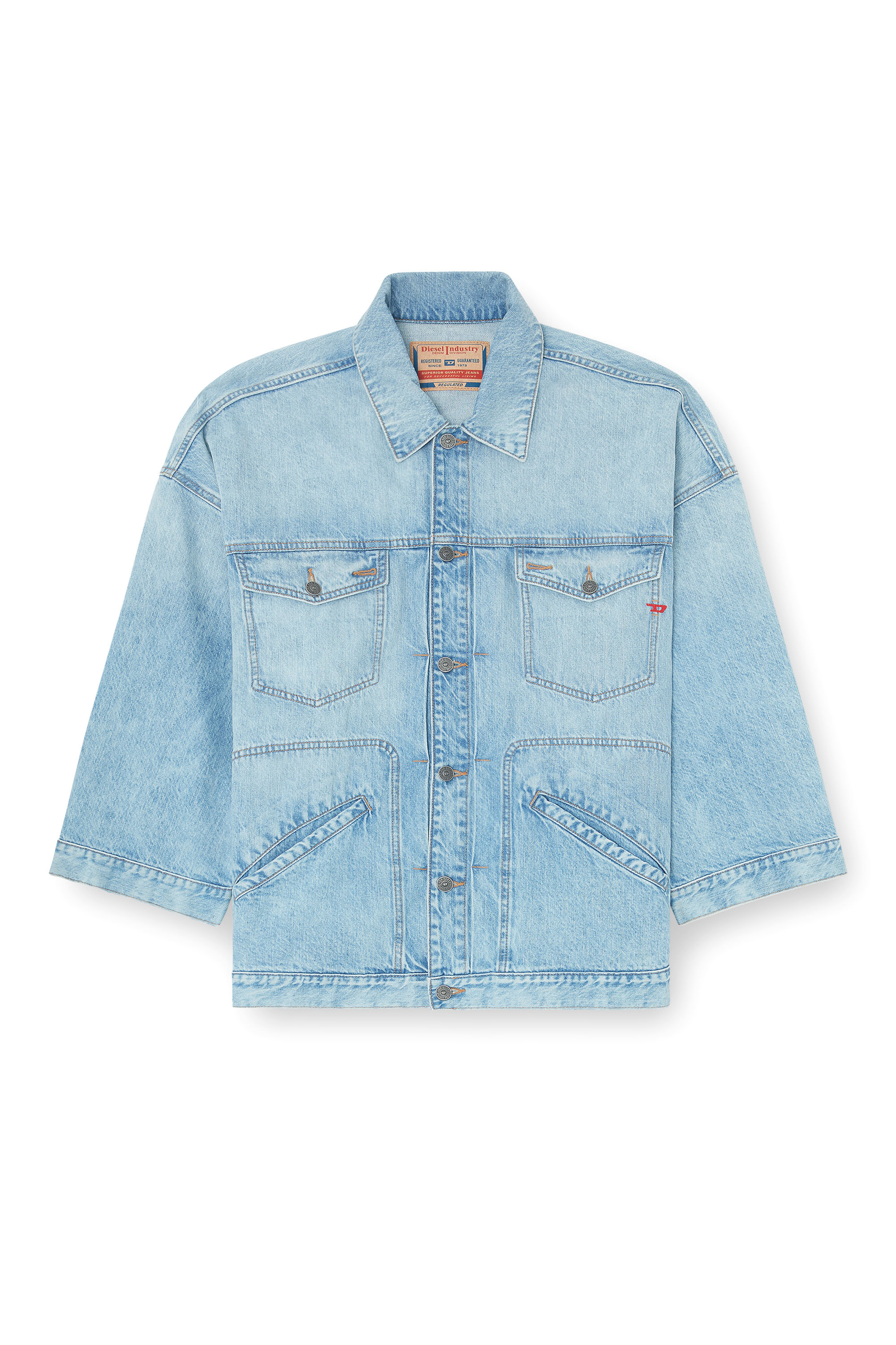 Diesel - DE-LIN, Giacca workwear in denim oversized Donna in Blu - 2